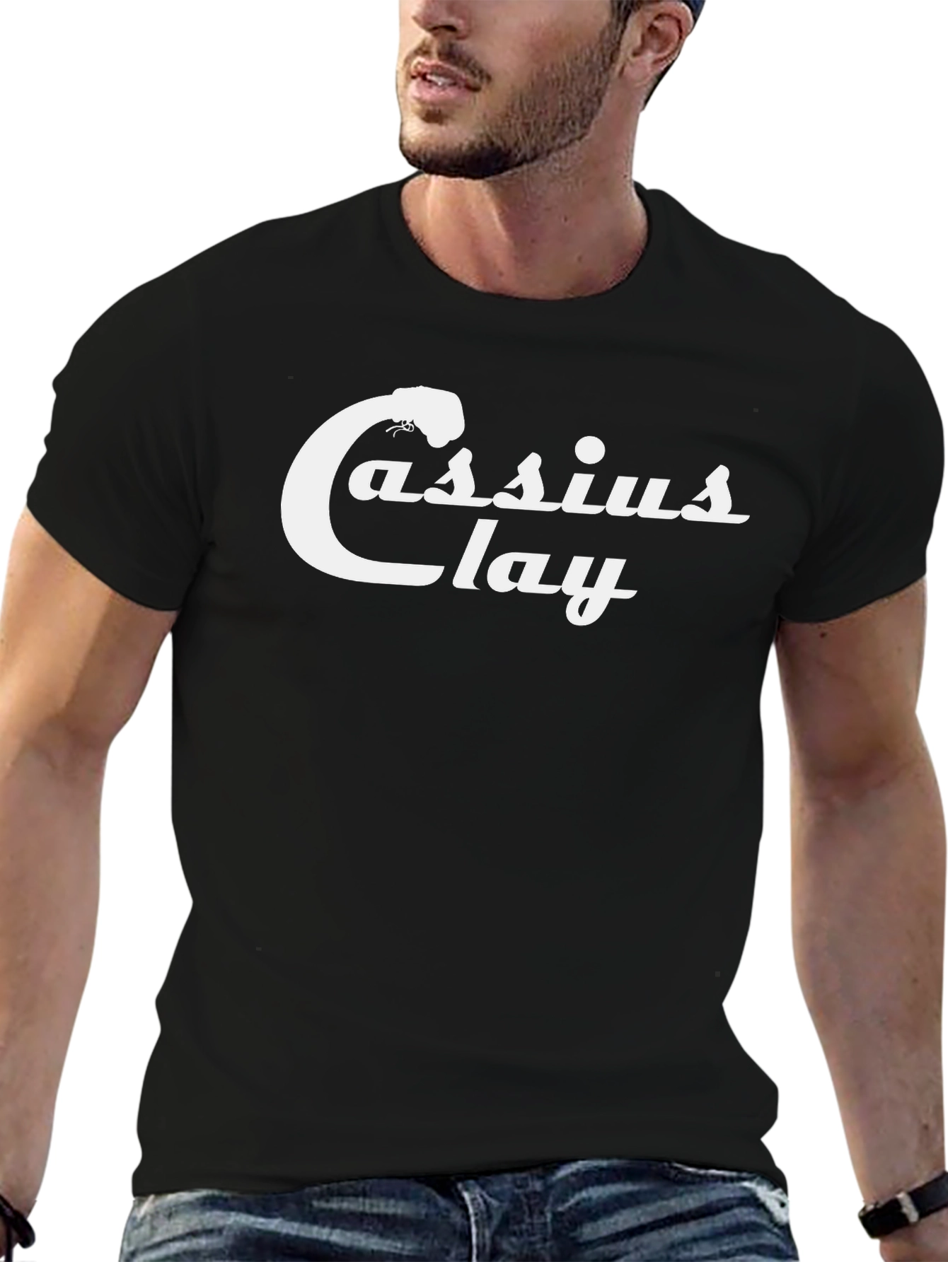 Black Cassius Clay Graphic T-Shirt - Black view 6