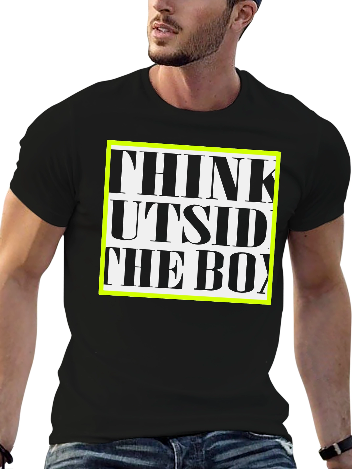 Black Think Outside the Box Graphic Tee view 6