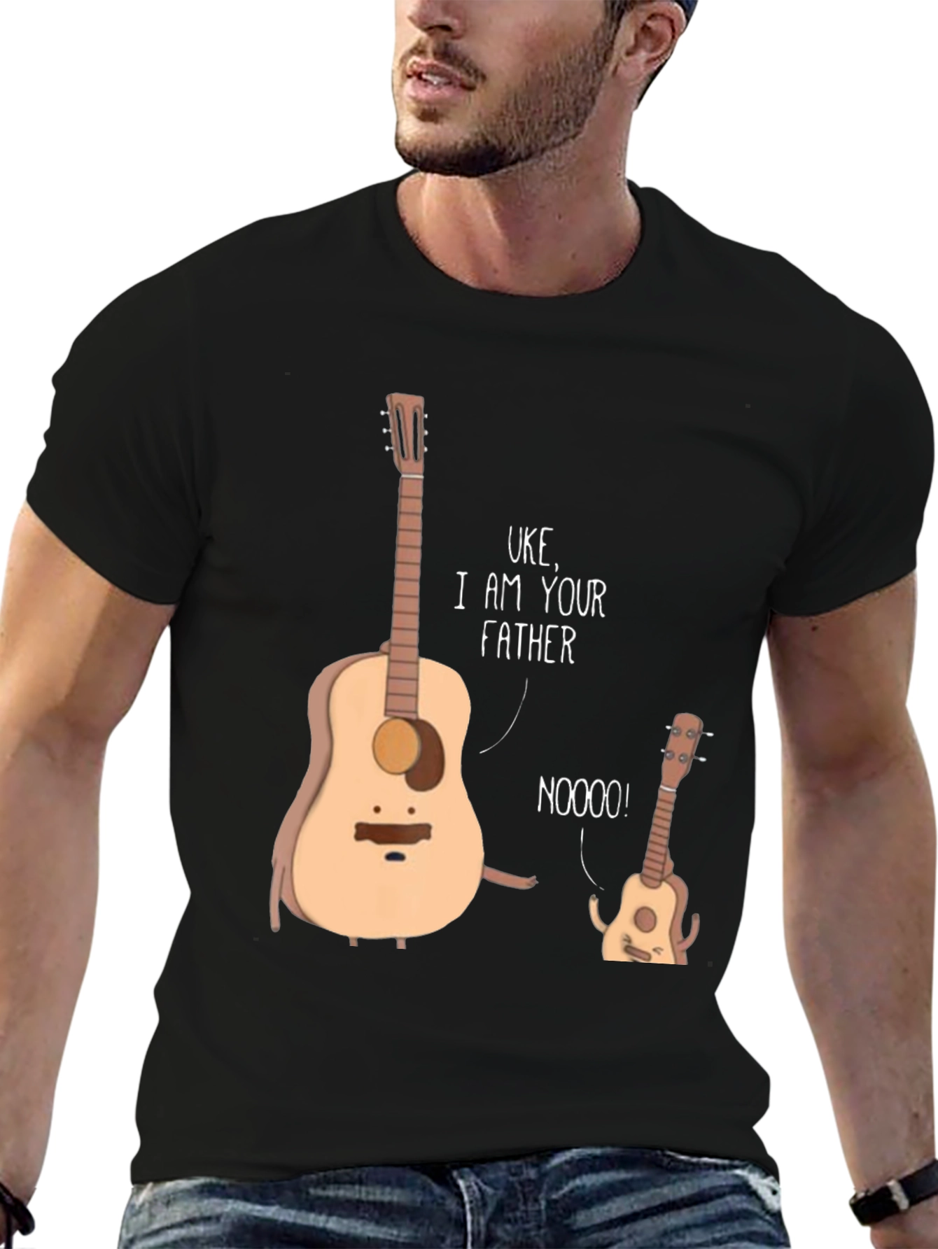 Black Uke I Am Your Father Funny Music T-Shirt view 6
