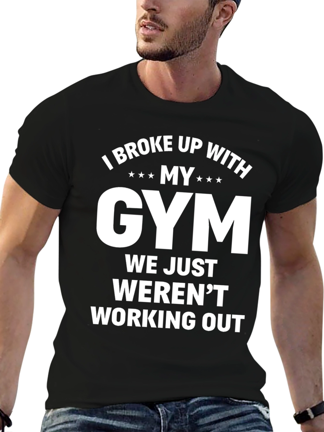 Black Funny Gym Breakup T-Shirt - Workout Humor Tee view 6
