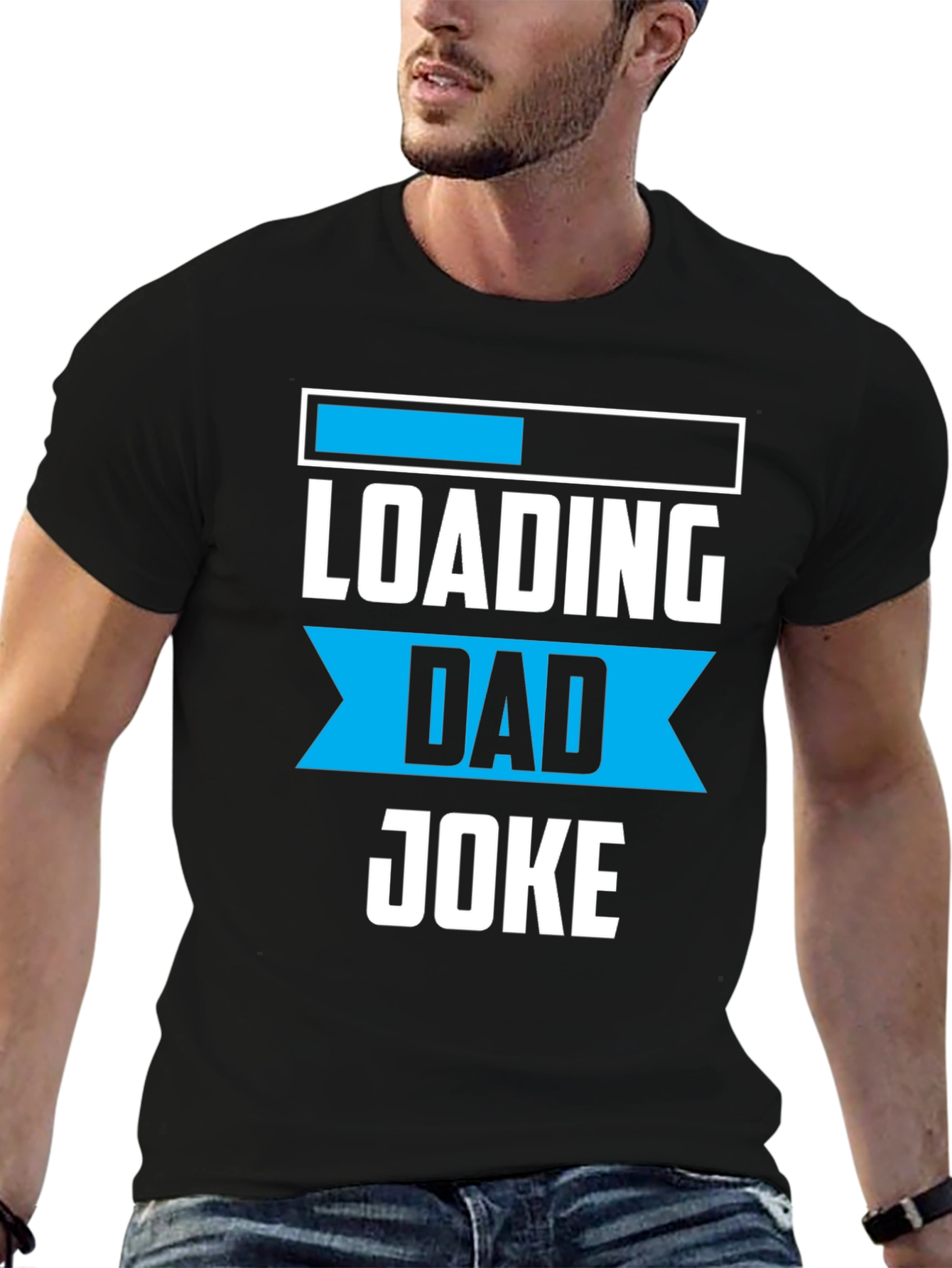 Black Loading Dad Joke Graphic Tee - Funny Father's Day Shirt view 6