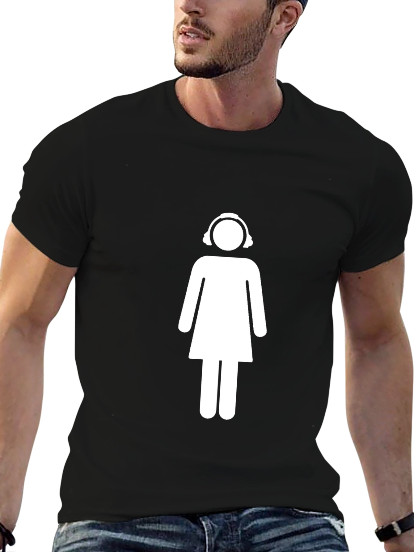 Black DJ Girl Graphic Black T-Shirt view 6