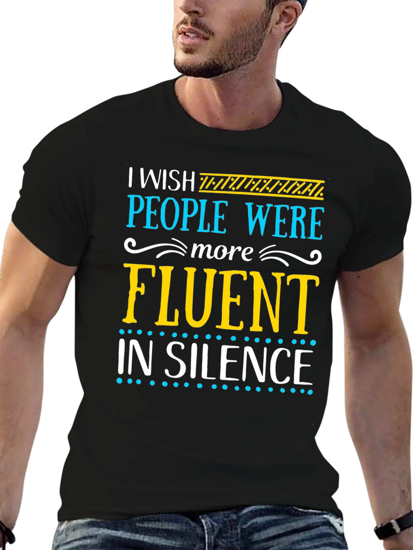 Black Fluent In Silence Graphic T-Shirt view 6