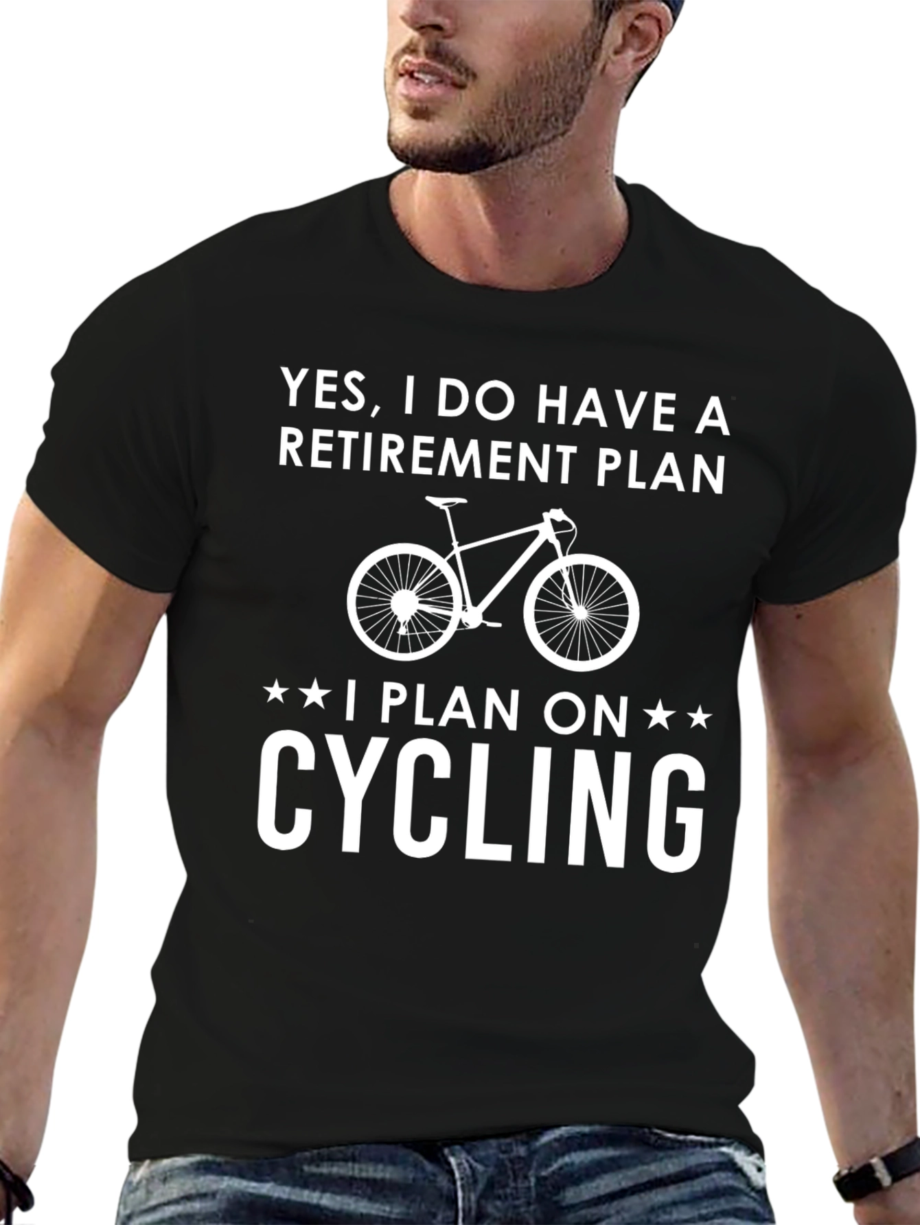 Black Cycling Retirement Plan Graphic Tee view 6
