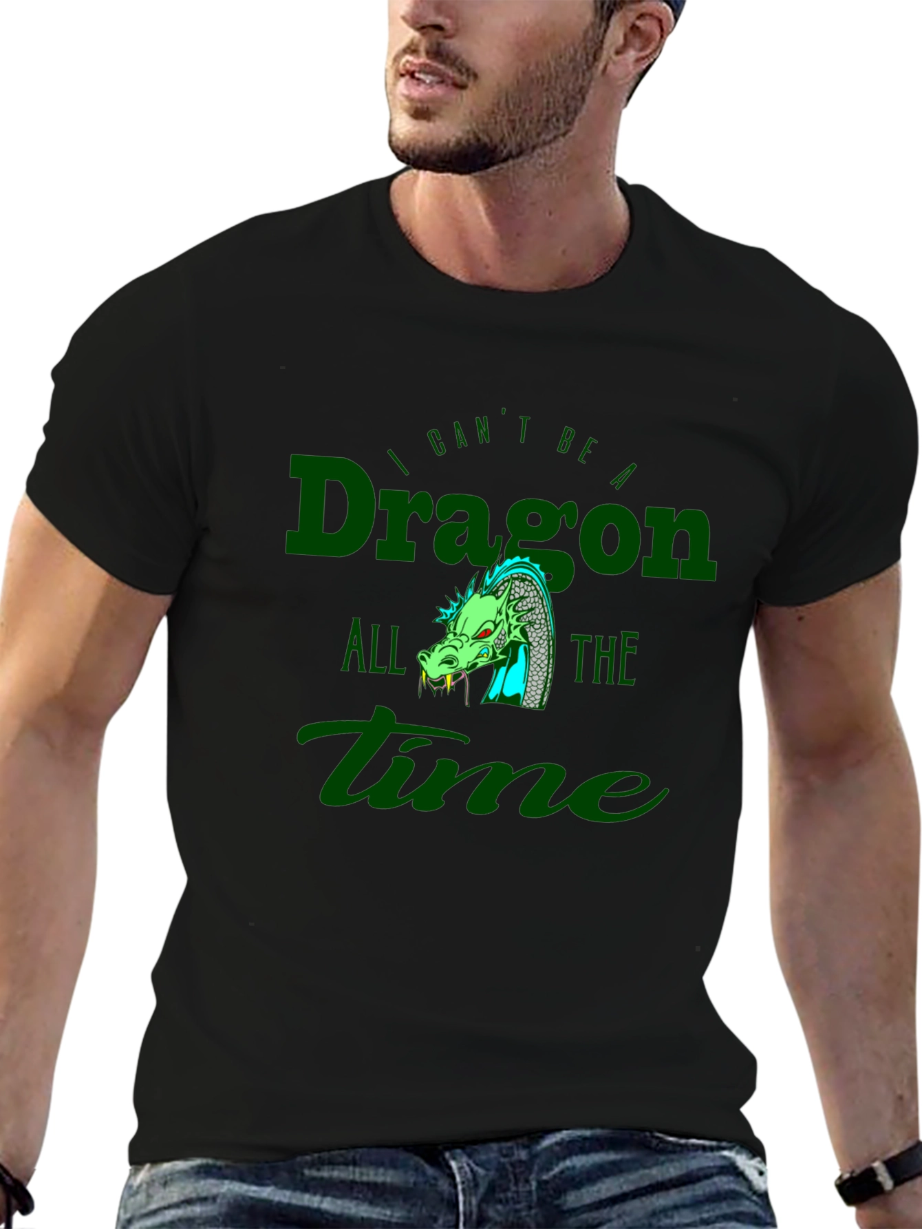 Black Dragon Graphic Tee - I Can't Be a Dragon All the Time view 6