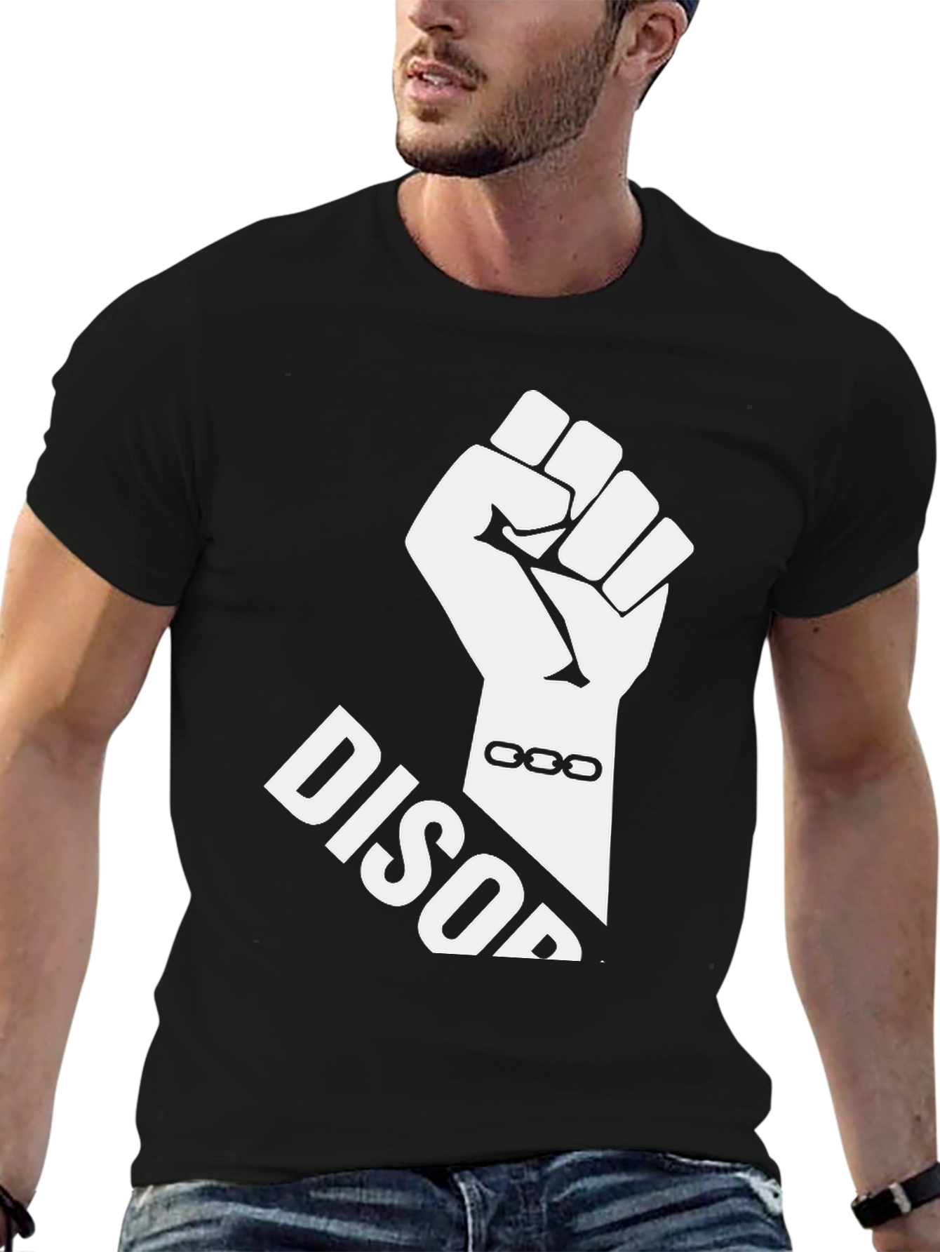 Black Disorder Fist T-Shirt - Black Graphic Tee view 6