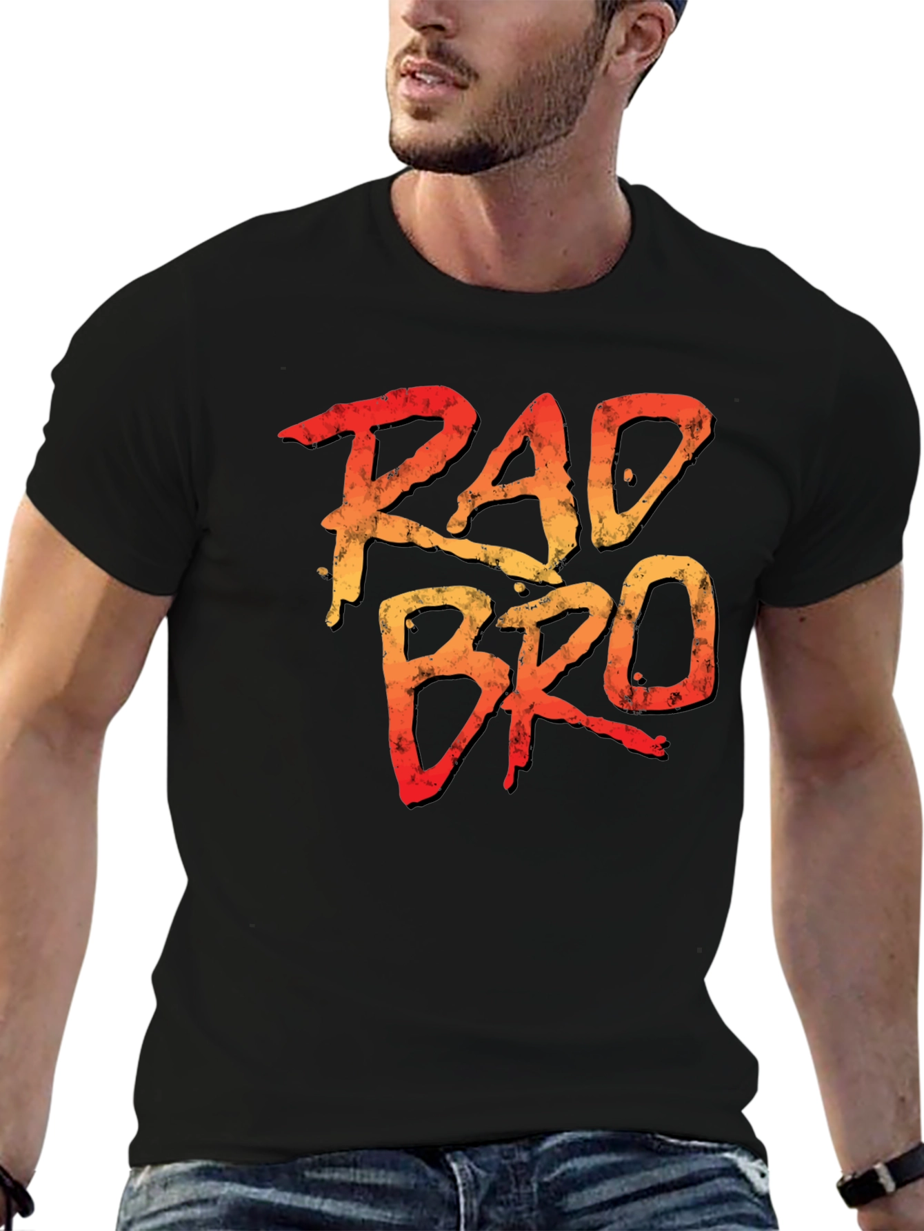 Black Rad Bro Graphic Tee - Cool Retro Style view 6
