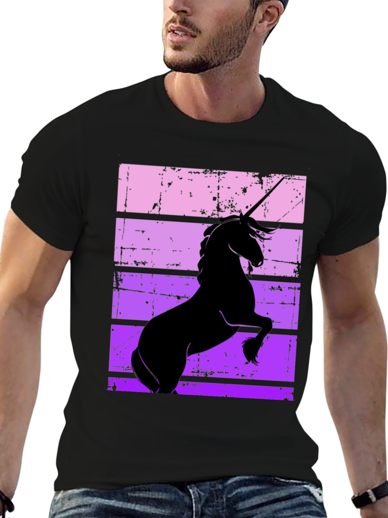 Black Unicorn Silhouette Graphic Tee view 6