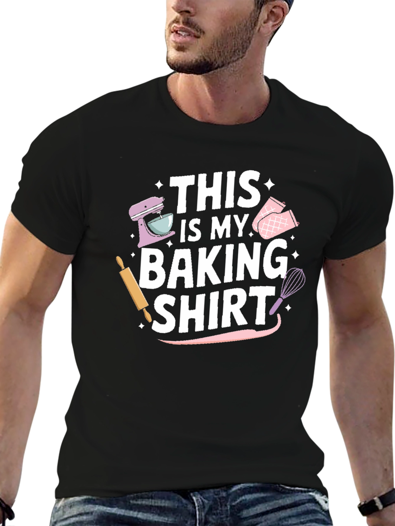 Black This is My Baking Shirt - Novelty Baker T-Shirt view 6