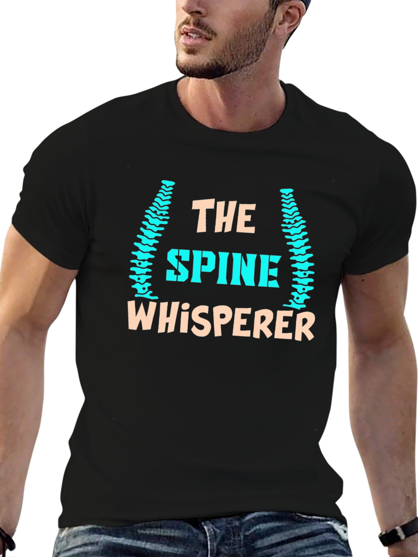 Black The Spine Whisperer T-Shirt - Chiropractic Humor view 6