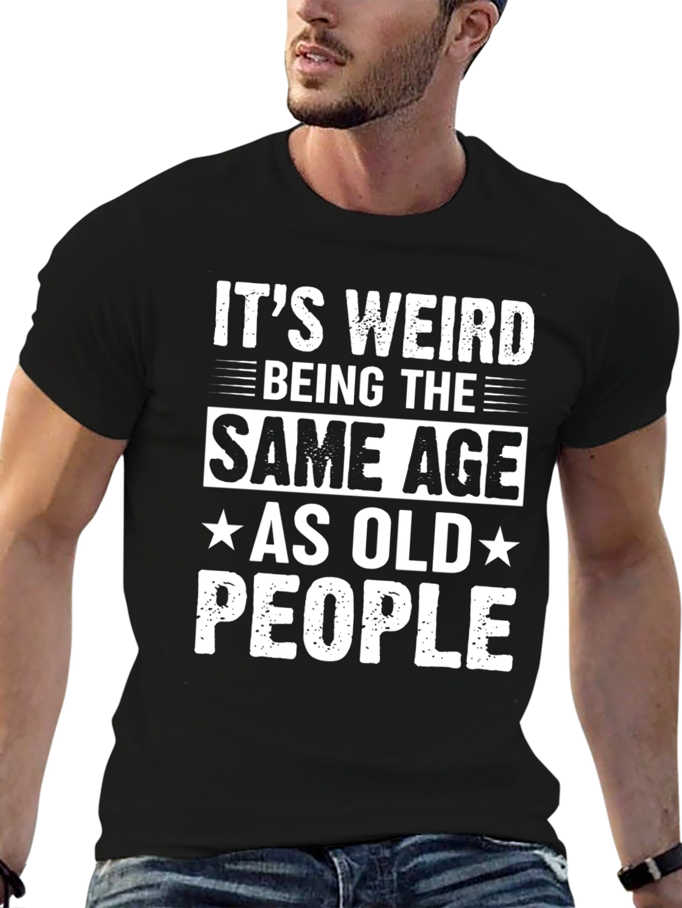 Black Funny 'Same Age as Old People' Graphic Tee view 6