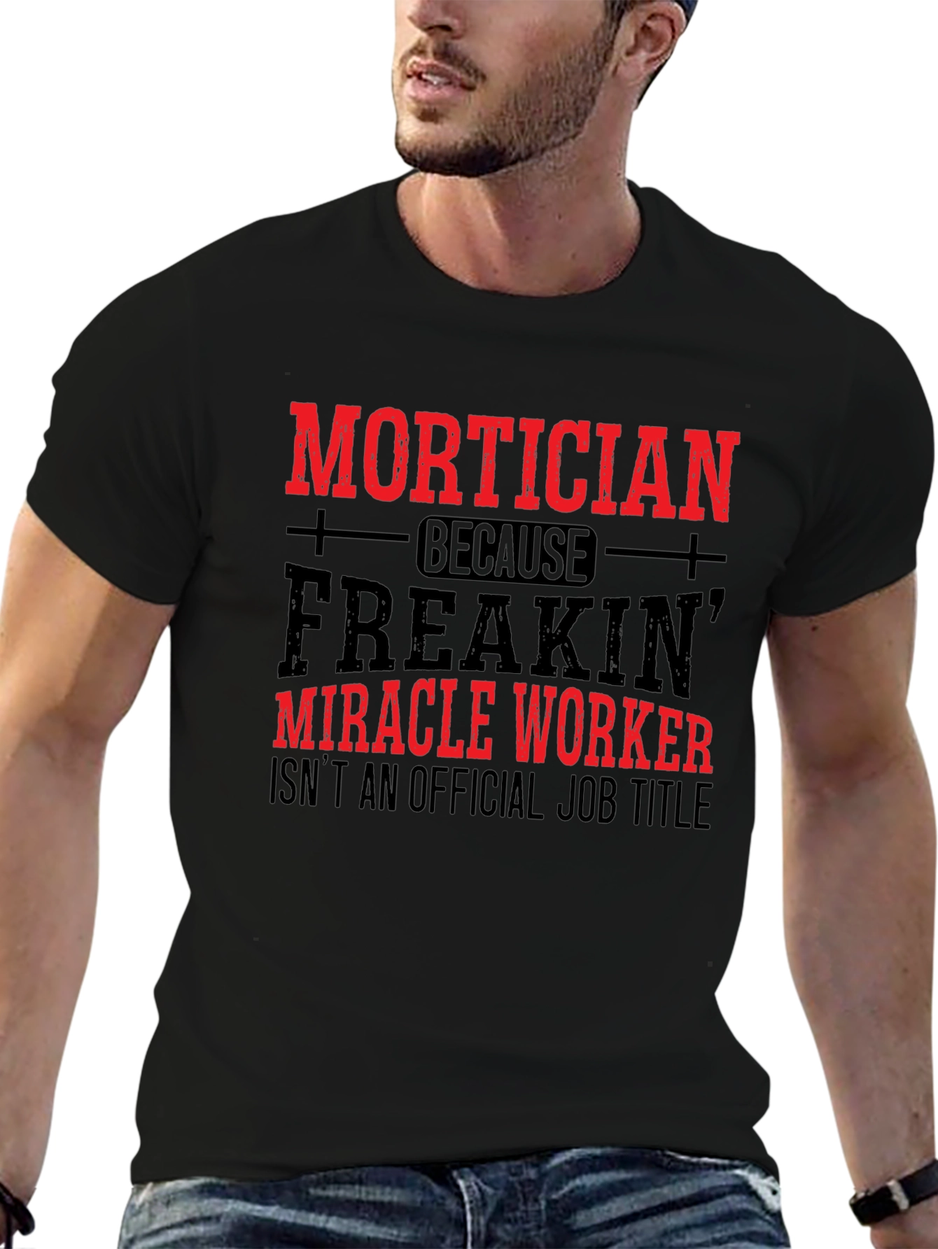 Black Mortician Miracle Worker T-Shirt view 6