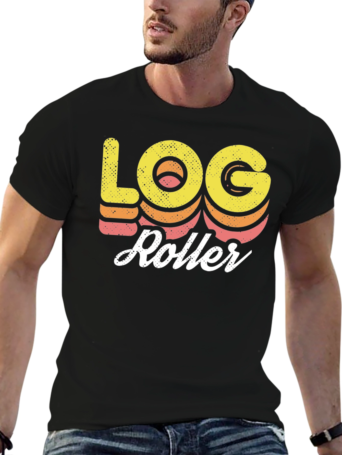 Black Log Roller Graphic T-Shirt view 6