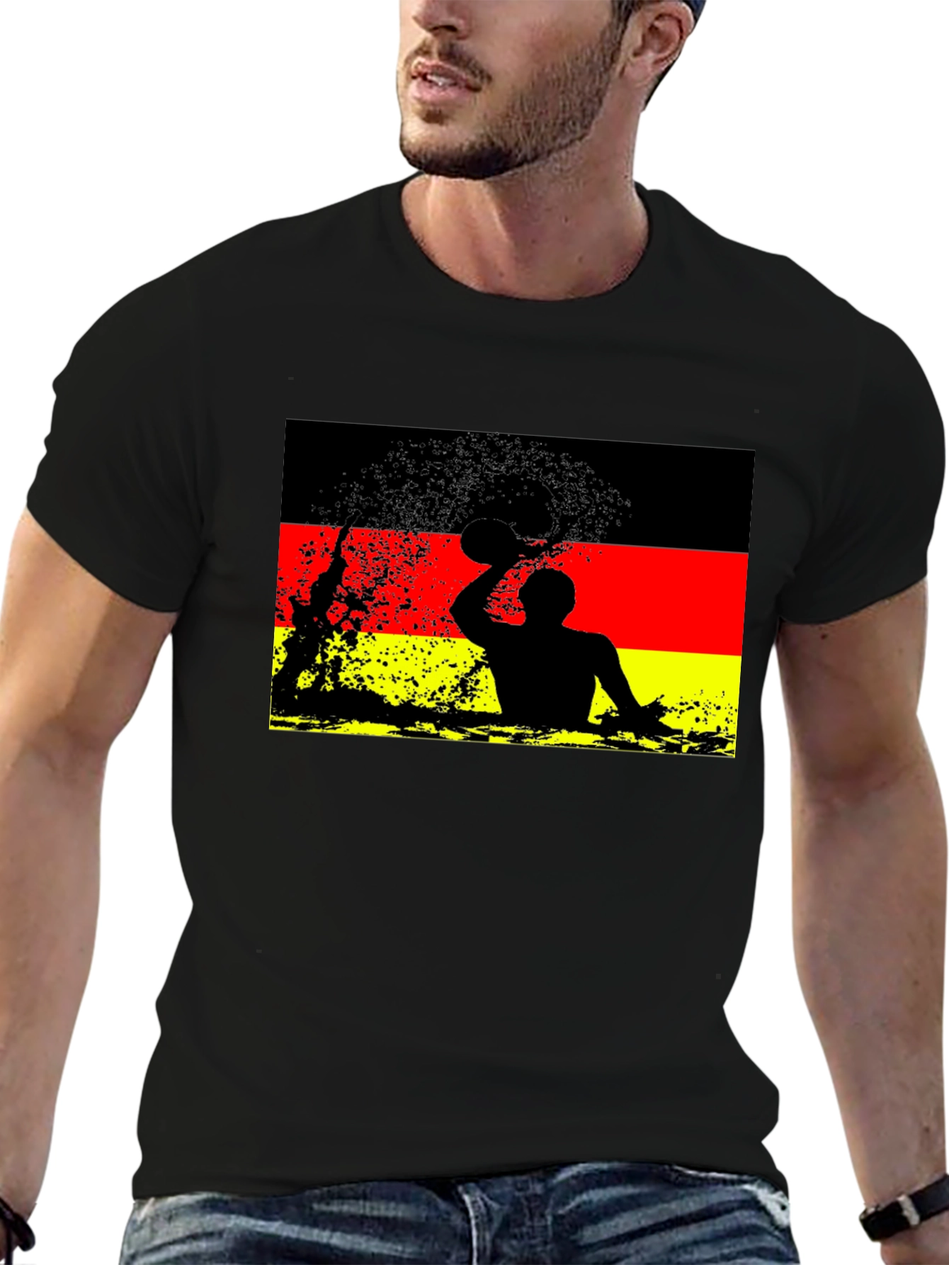 Black German Water Polo T-Shirt - Black view 6
