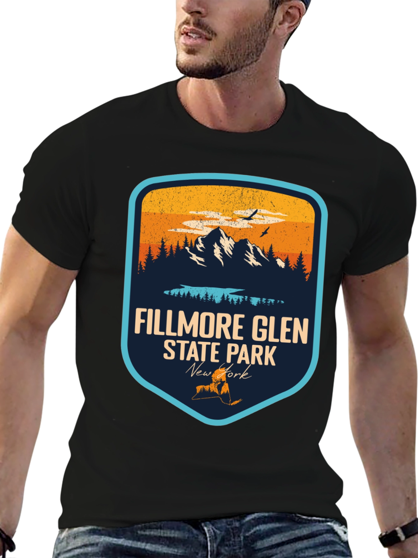 Black Fillmore Glen State Park Black T-Shirt view 6