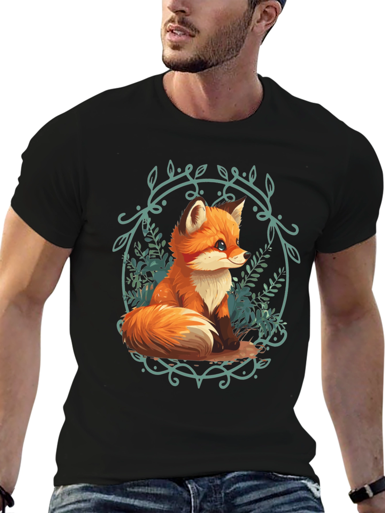 Black Fox Graphic T-Shirt - Nature Lover Tee view 6