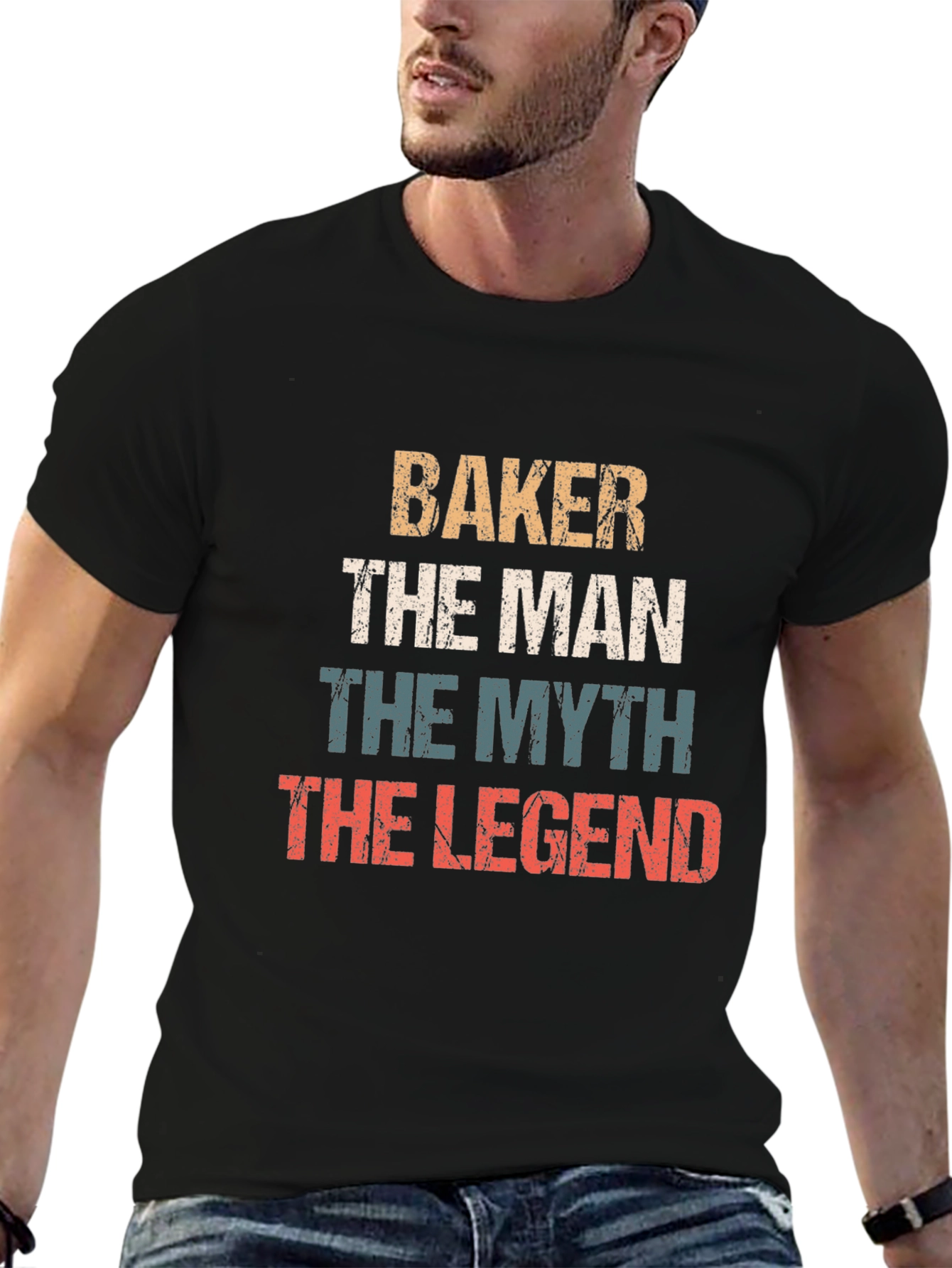 Black Baker The Man Myth Legend Graphic T-Shirt view 6