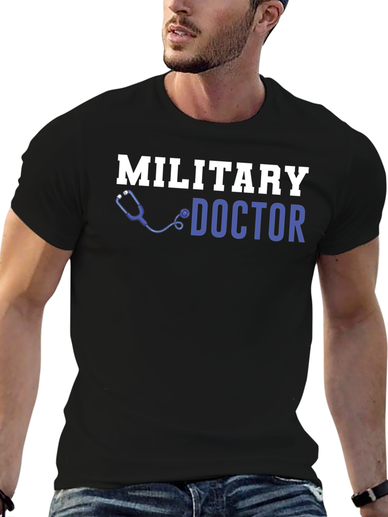 Black Military Doctor Graphic T-Shirt view 6