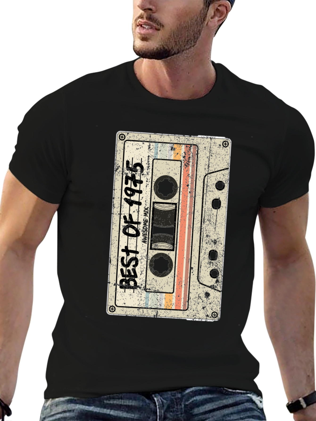 Black Best of 1975 Cassette Tape Graphic Tee view 6