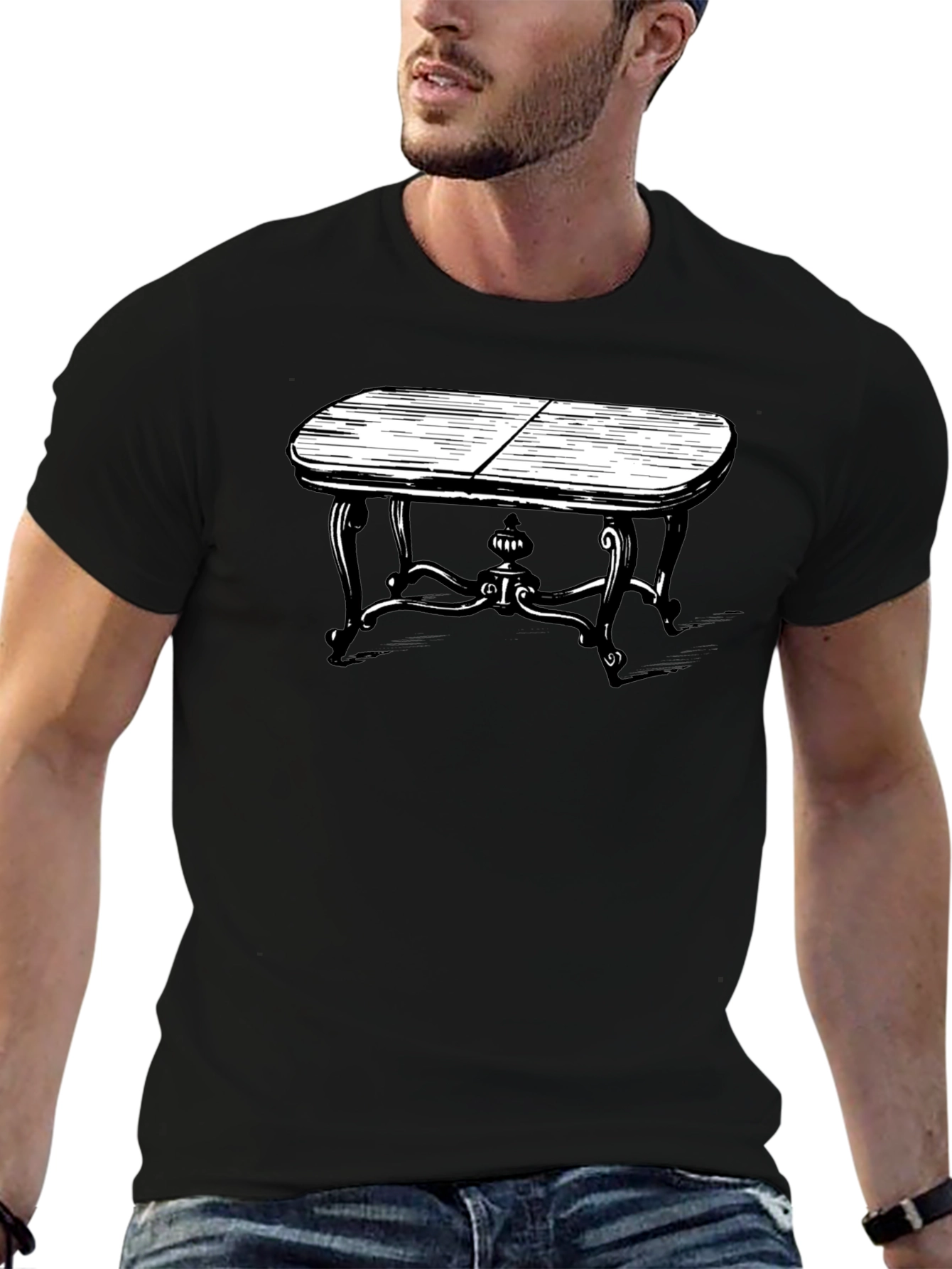 Black Retro Table Graphic Tee - Classic Black view 6