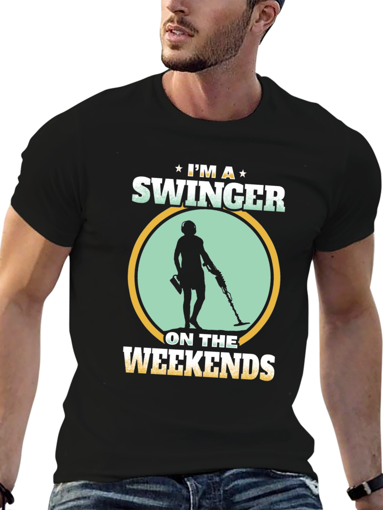 I'm a Swinger on the Weekends T-Shirt - Metal Detecting - 6
