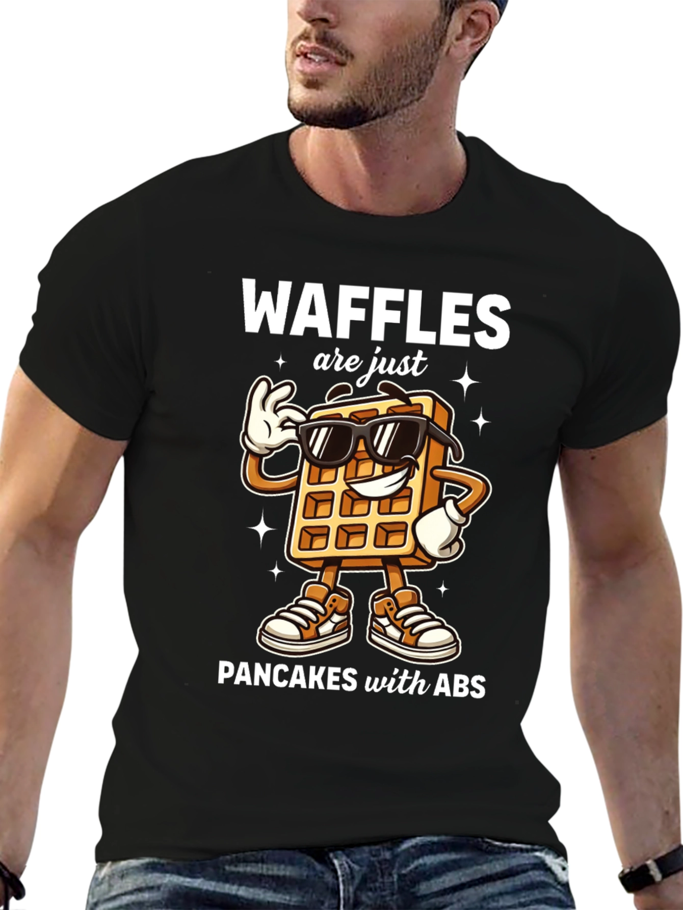Waffles are Just Pancakes with ABS T-Shirt - 6