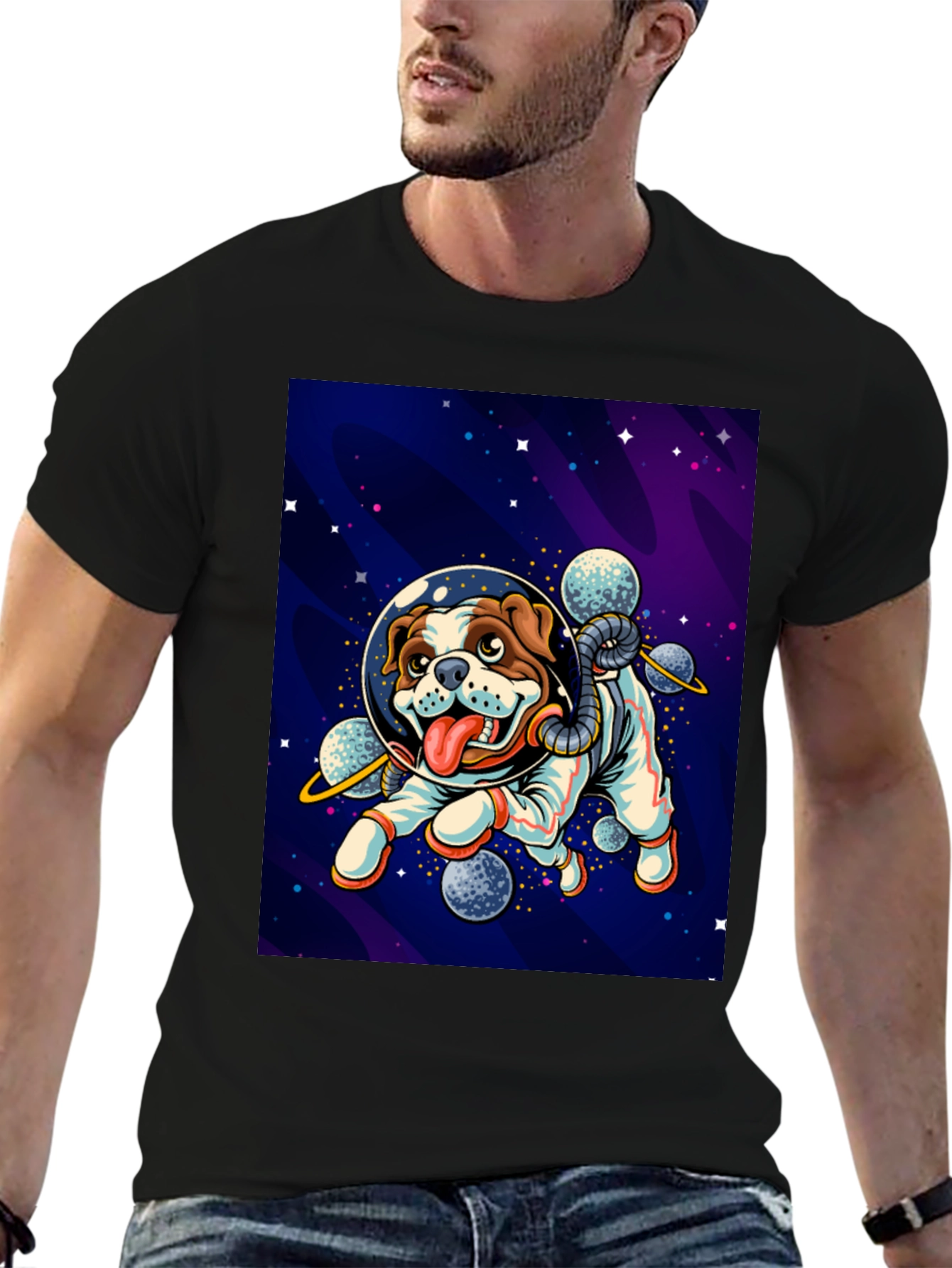 Black Dog Astronaut Graphic Tee - Black view 6