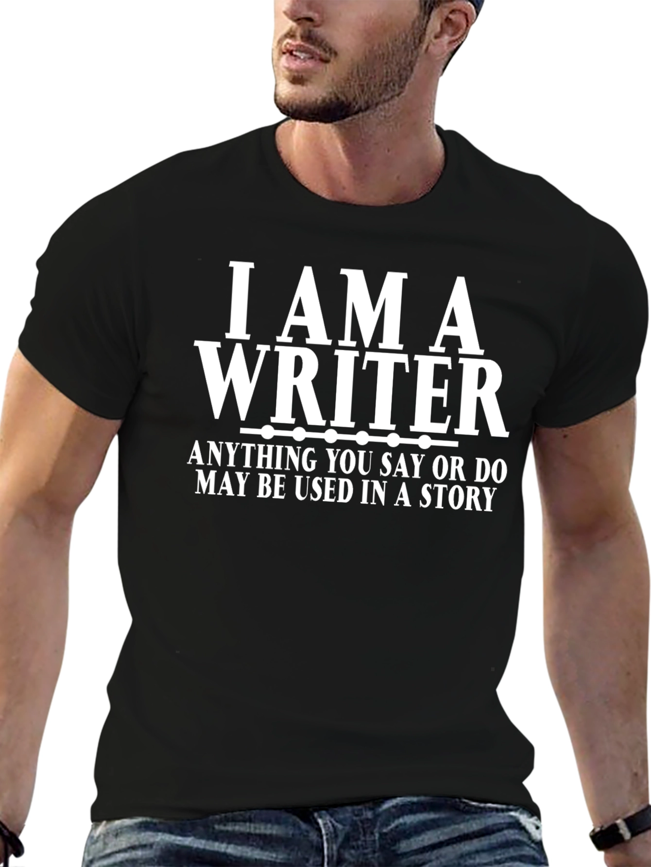 Black Writer T-Shirt - Anything You Say May Be Used In a Story view 6