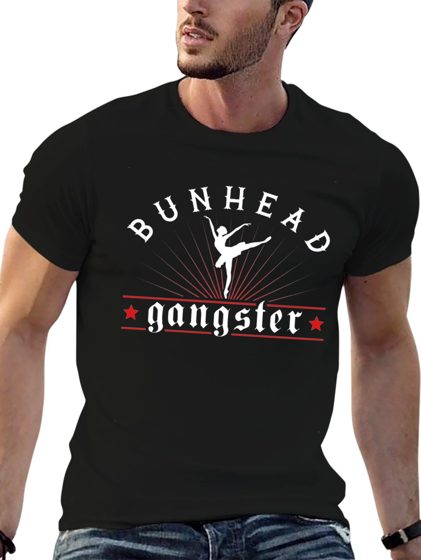 Black Bunhead Gangster Black T-Shirt view 6