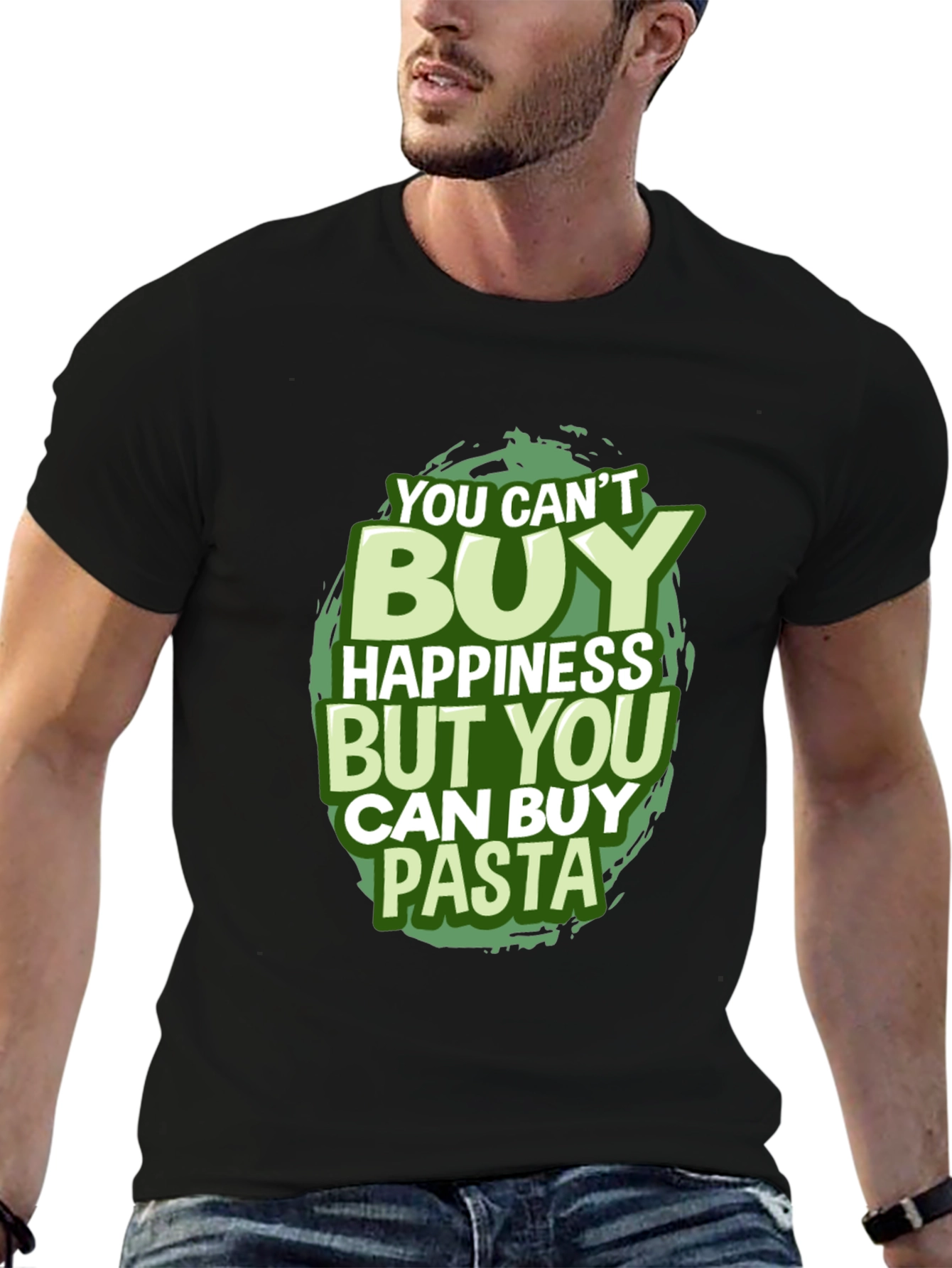 Black Pasta Happiness Graphic Tee view 6