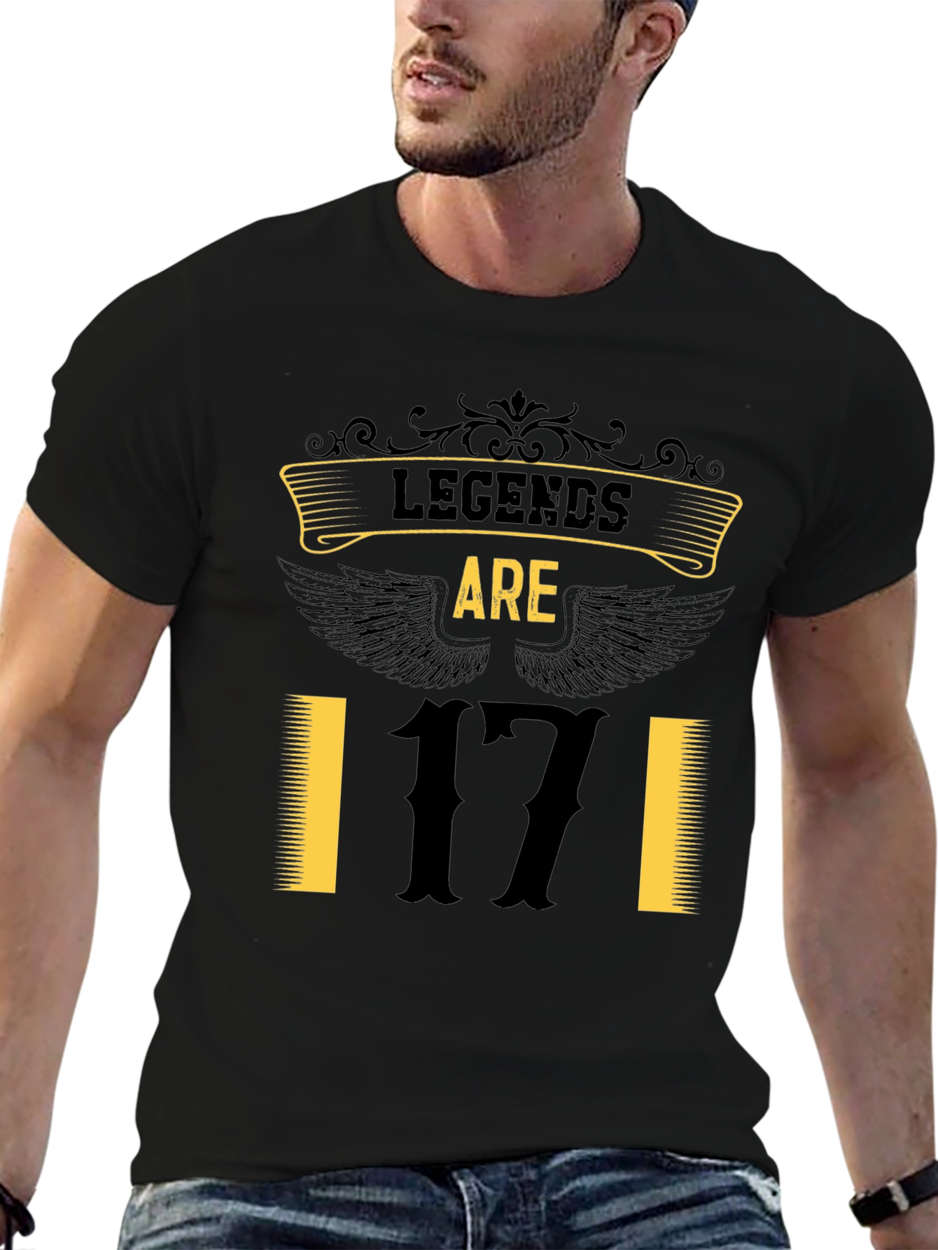 Black Legends Are 17 Black Graphic Tee view 6
