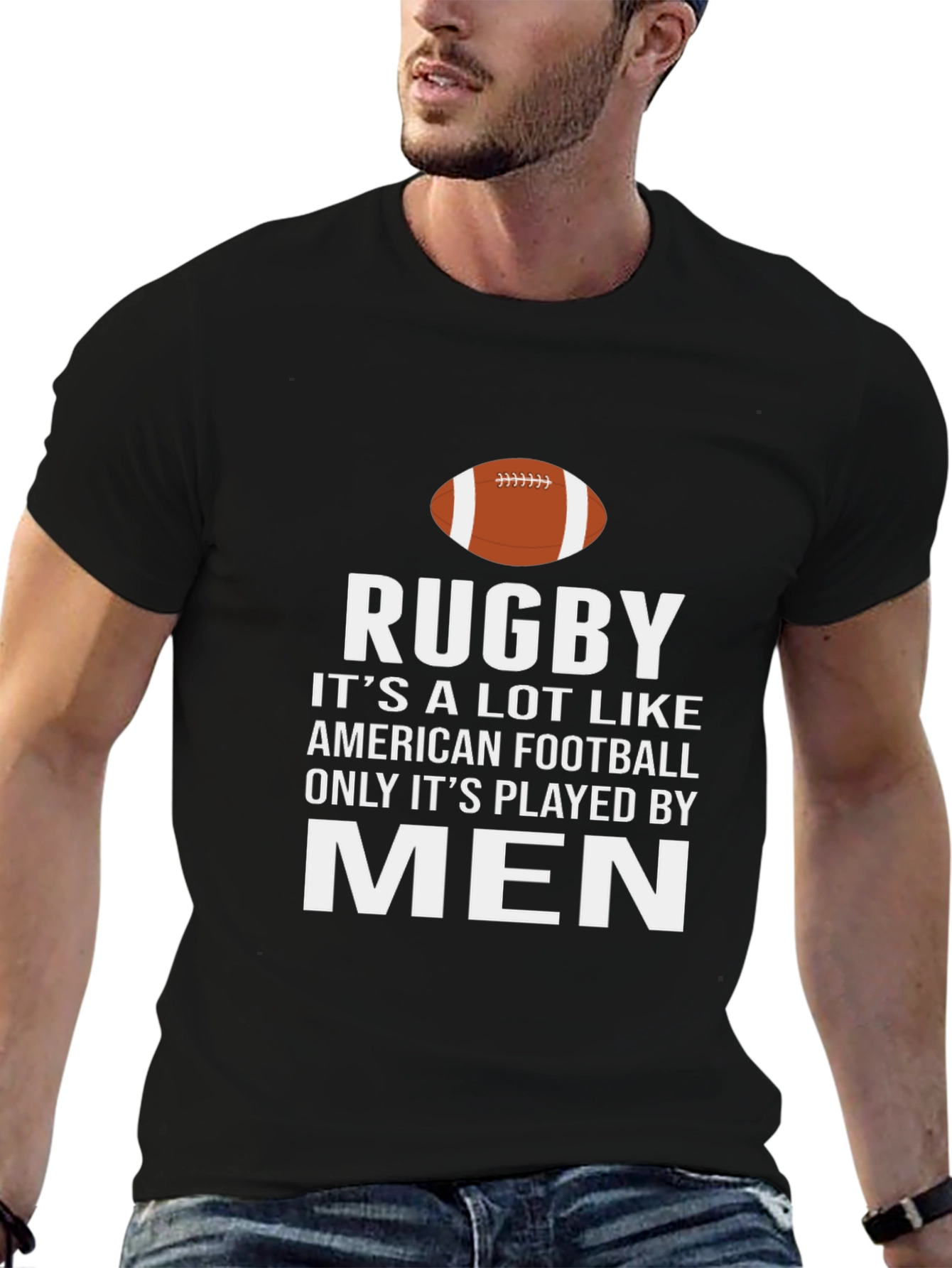 Black Rugby Men's Black Graphic T-Shirt view 6