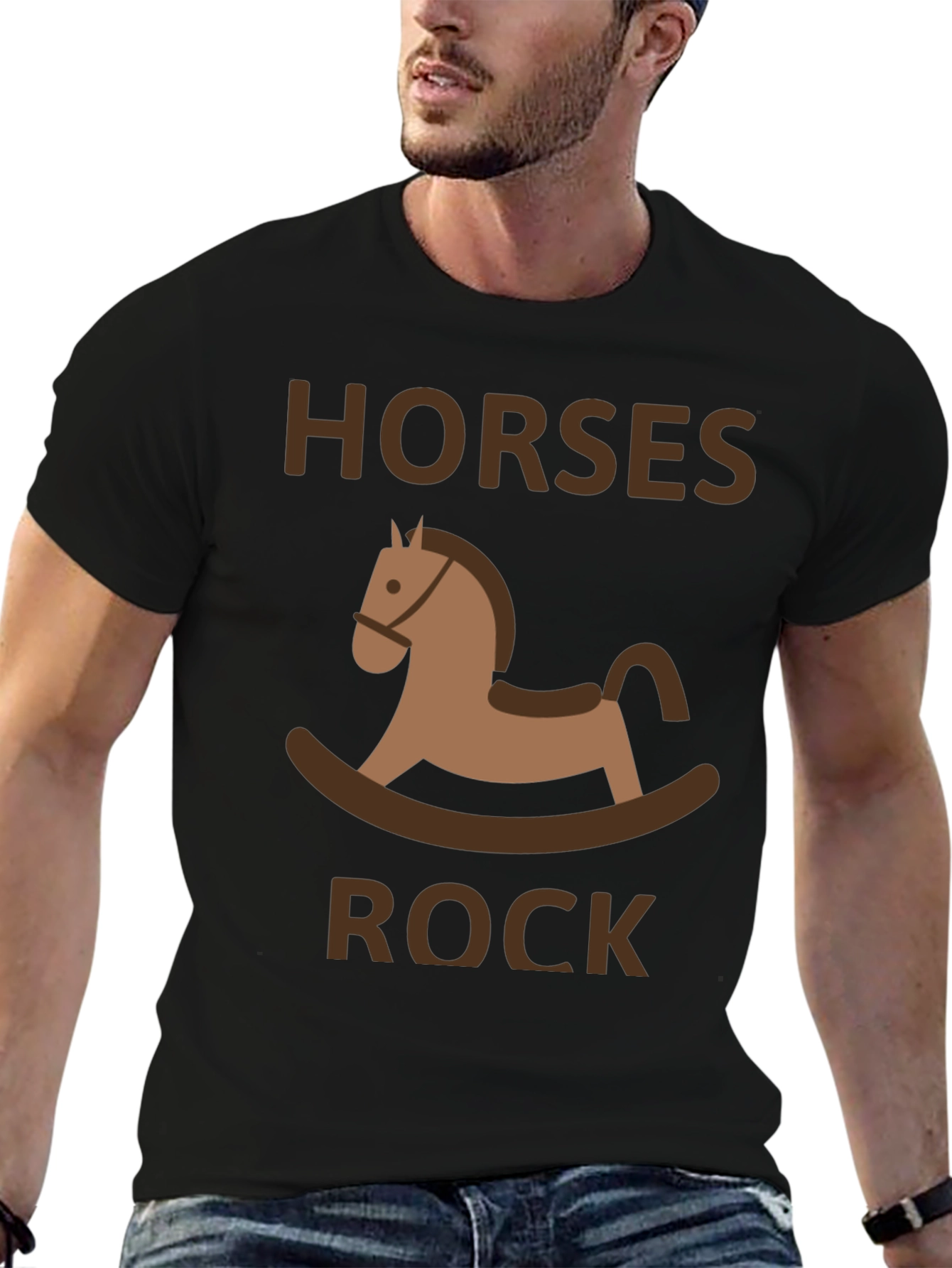 Black Horses Rock T-Shirt - Novelty Graphic Tee view 6
