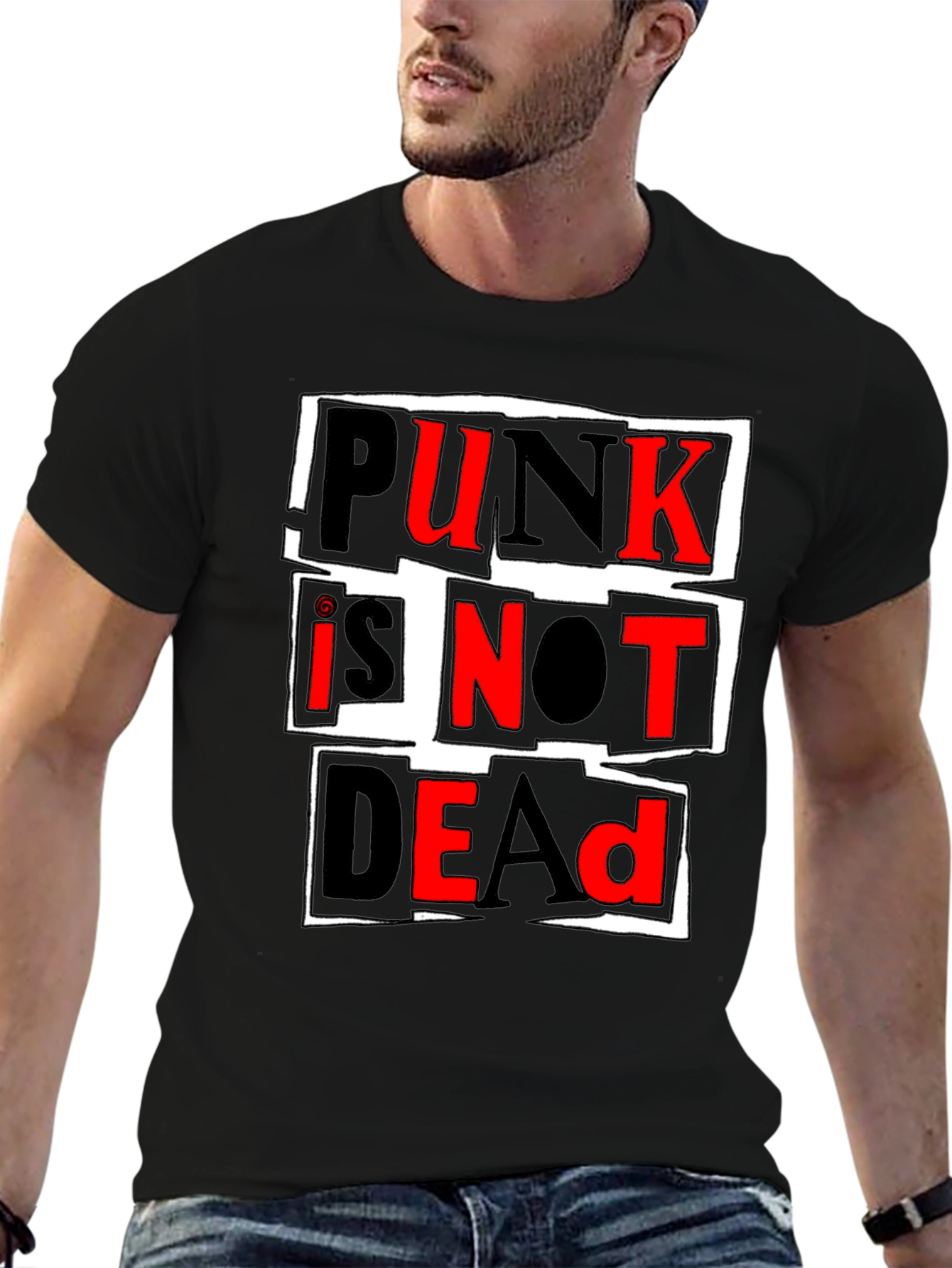 Black Punk Is Not Dead Graphic T-Shirt view 6