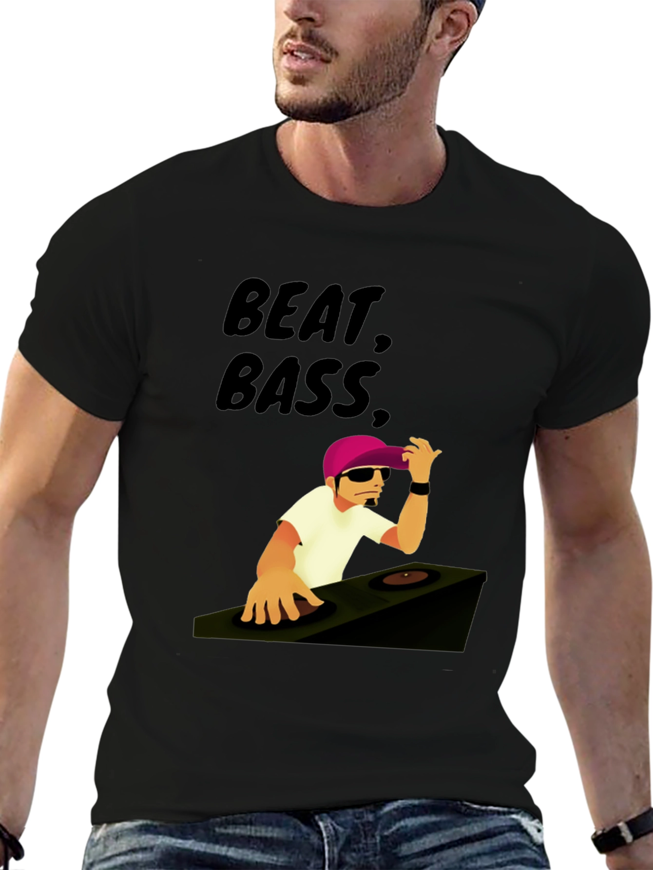 Beat Bass DJ Graphic T-Shirt - Cool Music Tee - 6