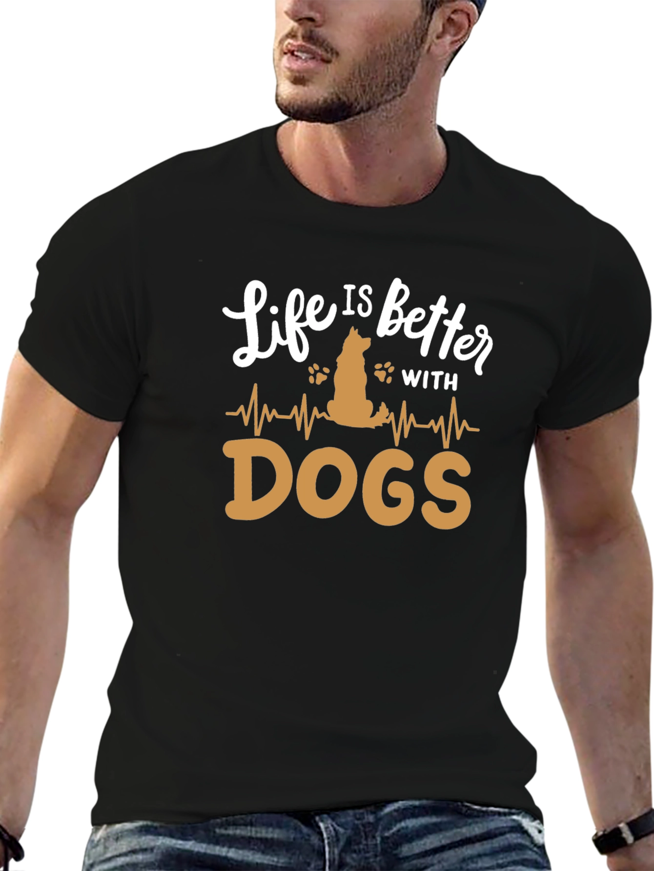 Black Life is Better with Dogs T-Shirt view 6