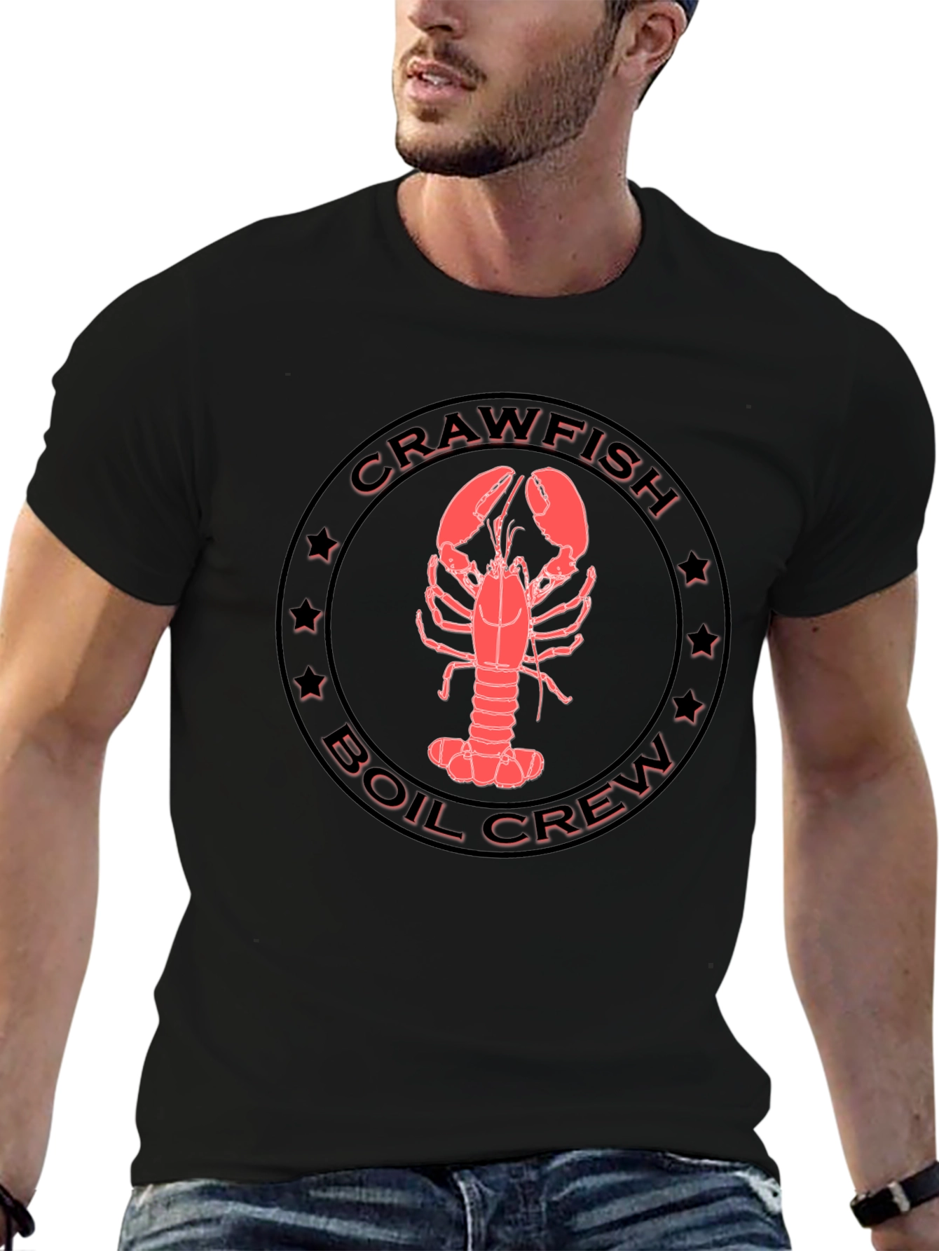 Black Crawfish Boil Crew Graphic T-Shirt view 6