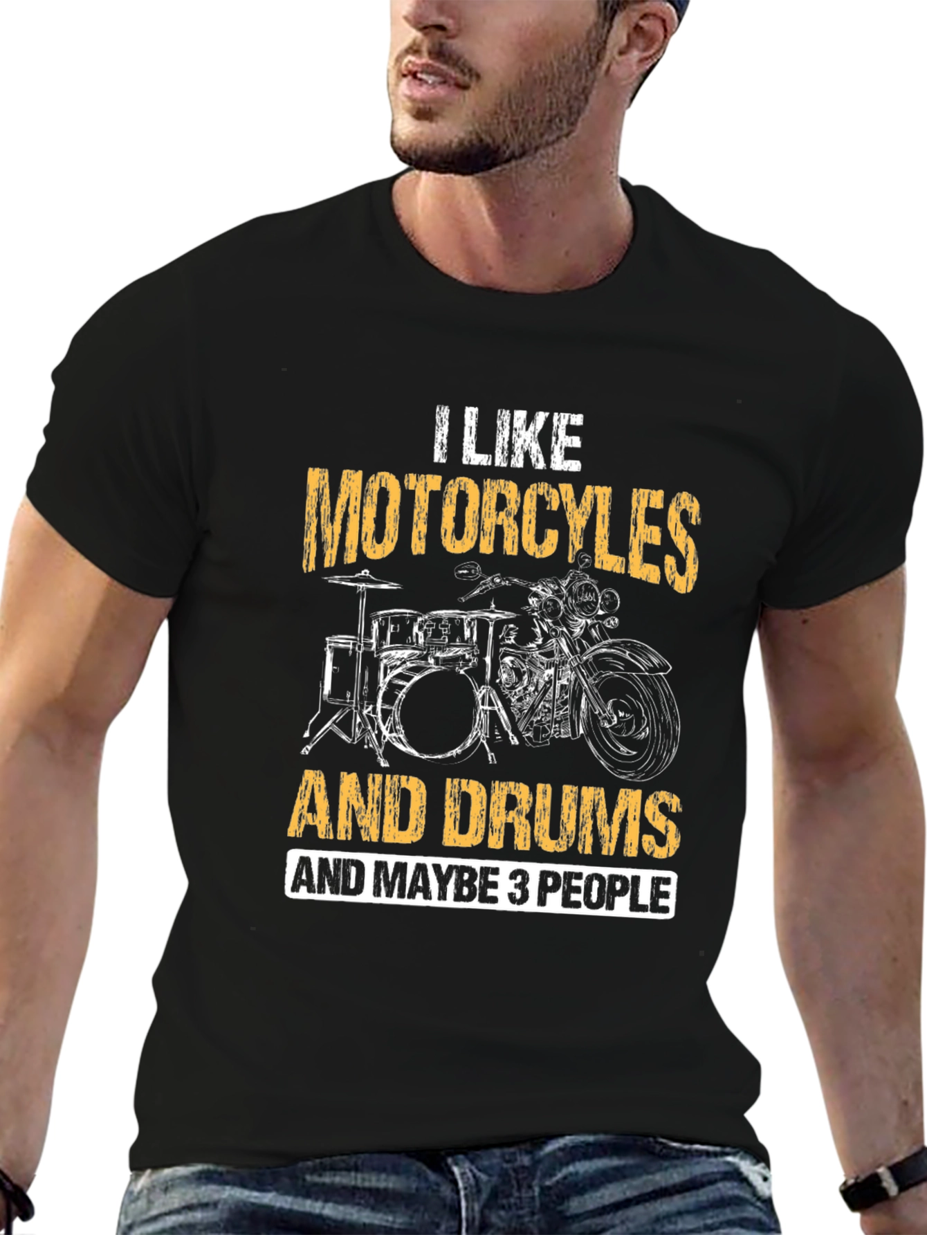 Black Motorcycles Drums & Maybe 3 People T-Shirt view 6