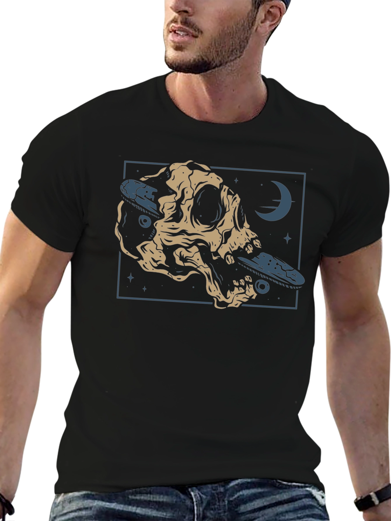 Black Skate Skull Graphic Tee - Edgy Style view 6