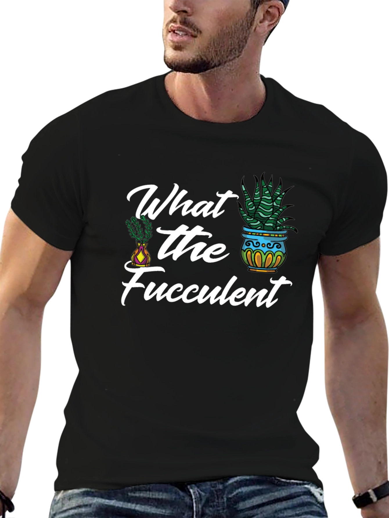 Black What the Fucculent Graphic Tee view 6