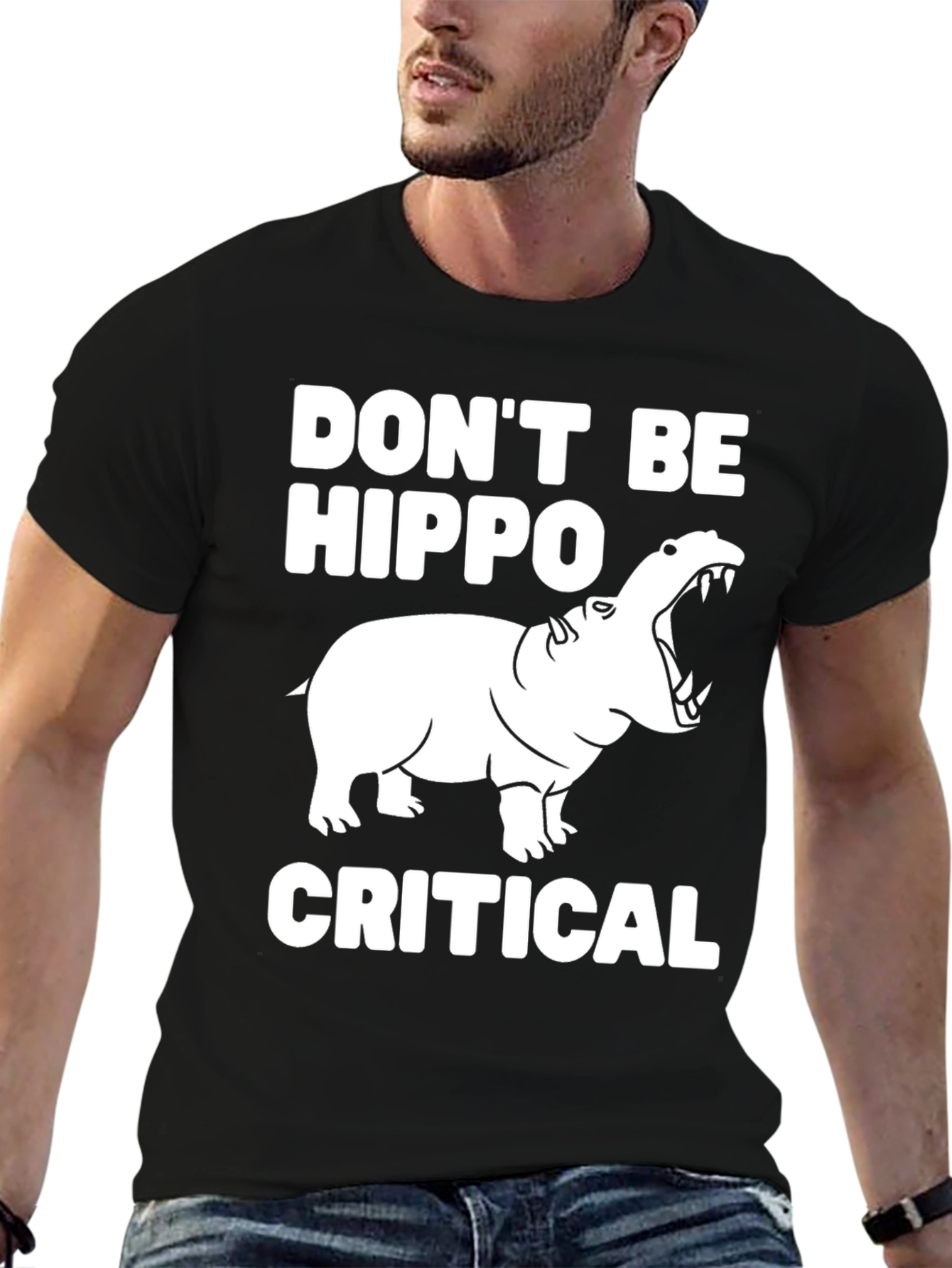 Black Don't Be Hippo-Critical Graphic Tee view 6