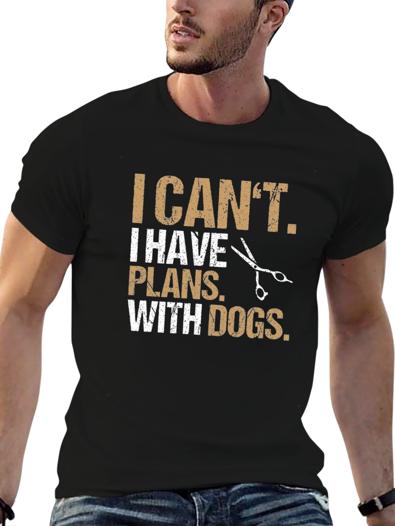 Black Funny Dog Groomer T-Shirt: I Can't, Plans With Dogs view 6