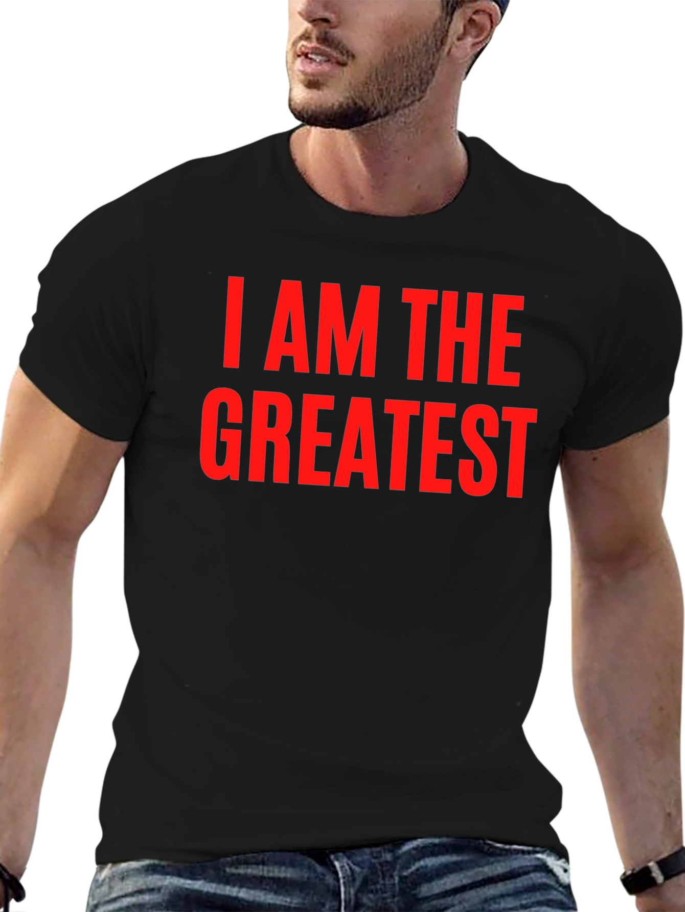 Black I AM THE GREATEST T-Shirt view 6