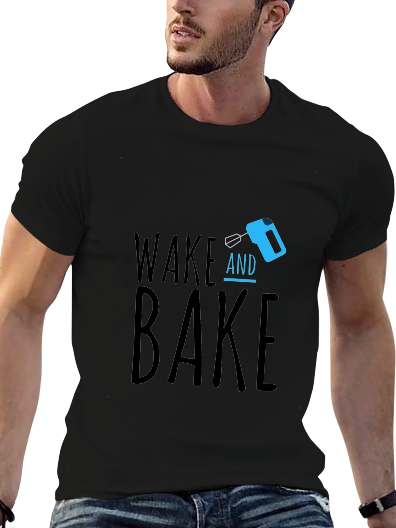 Black Wake and Bake T-Shirt - Novelty Graphic Tee view 6
