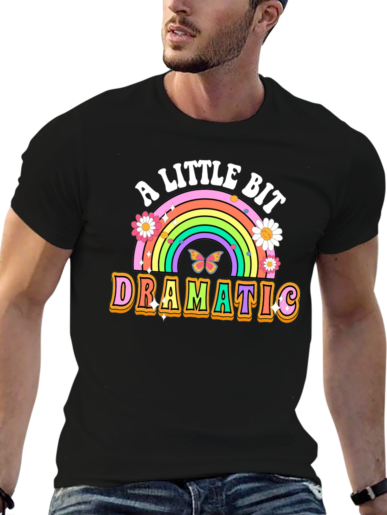 A Little Bit Dramatic T-Shirt, Rainbow Graphic Tee - 6