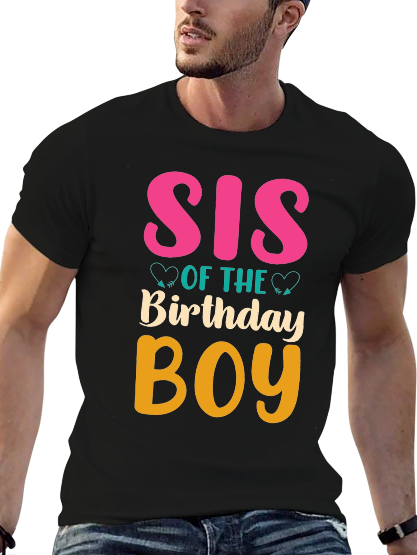 Black Sis of the Birthday Boy T-Shirt view 6