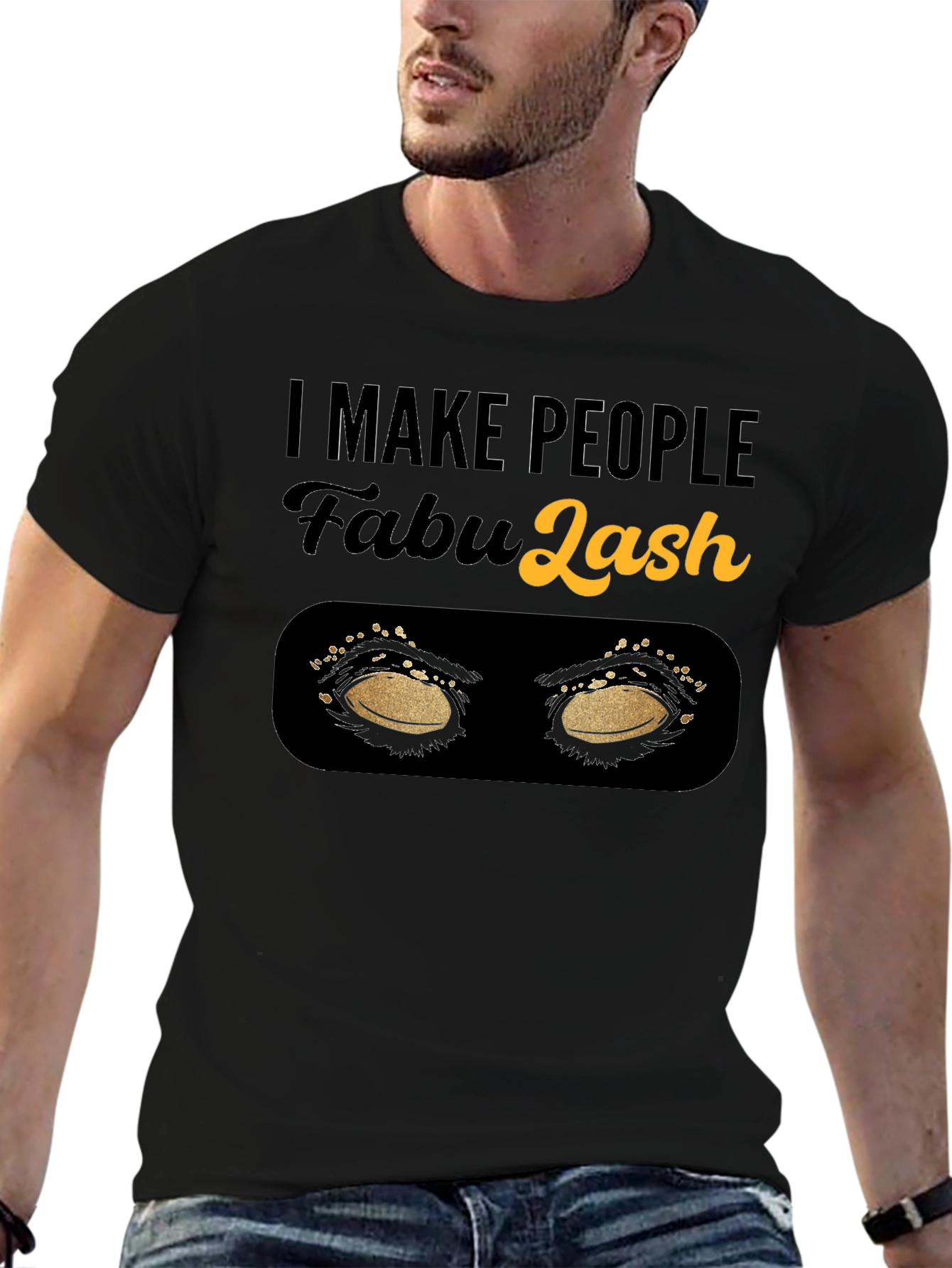 Black Fabulash Eyelash Artist T-Shirt view 6