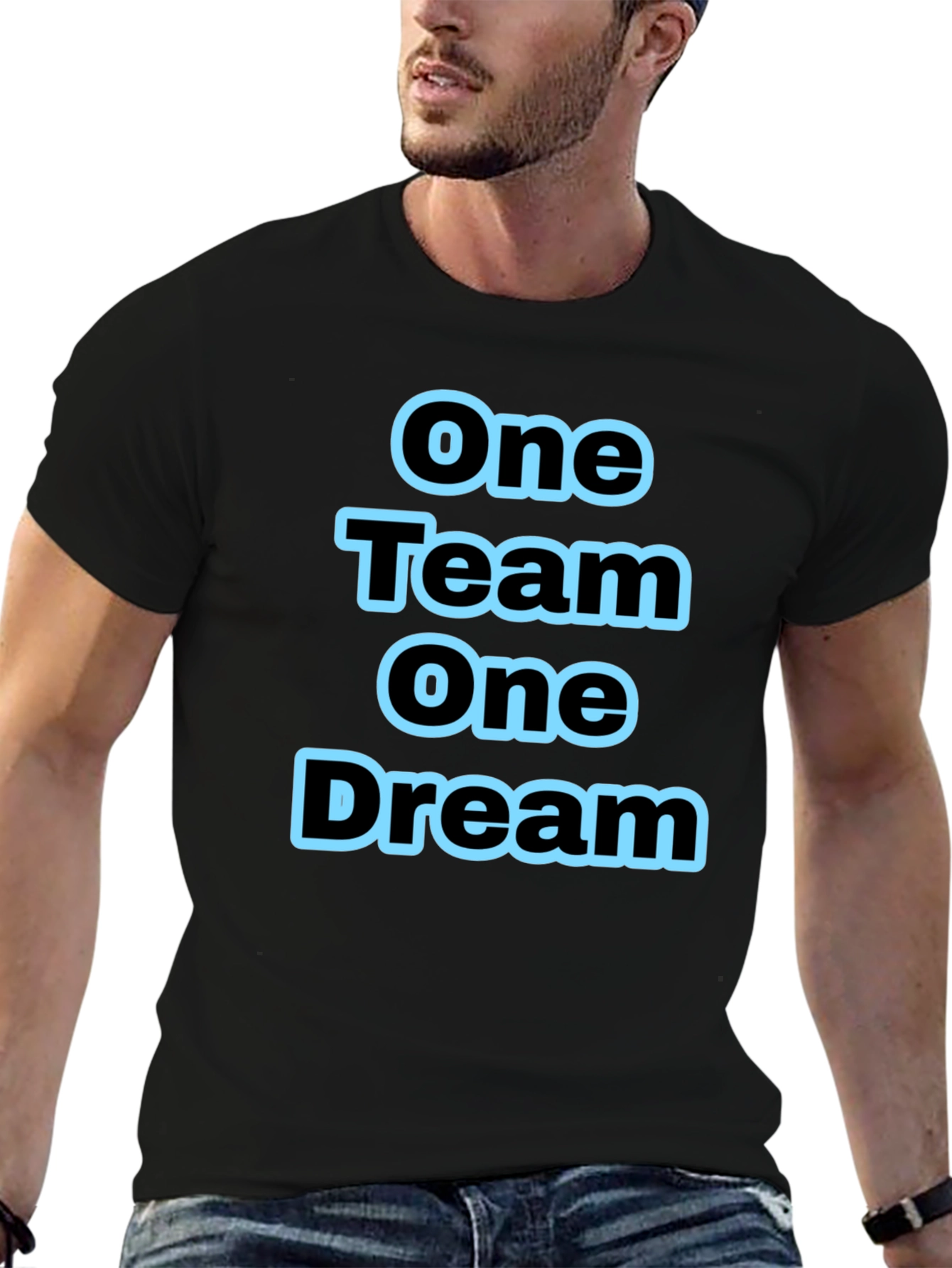 Black One Team One Dream Black Graphic Tee view 6