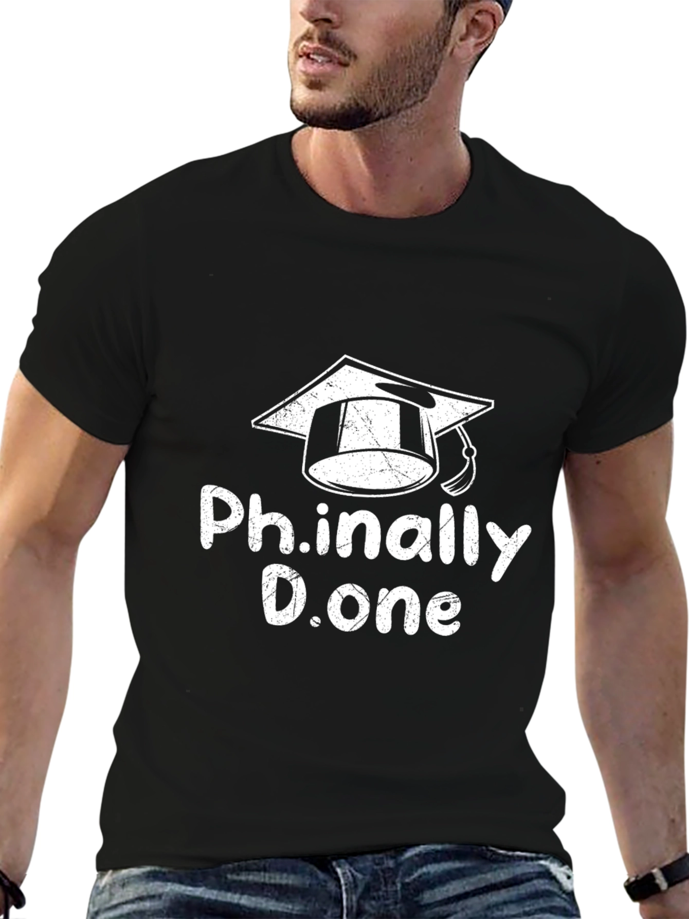 Black Ph.inallly D.one Graduation T-Shirt view 6