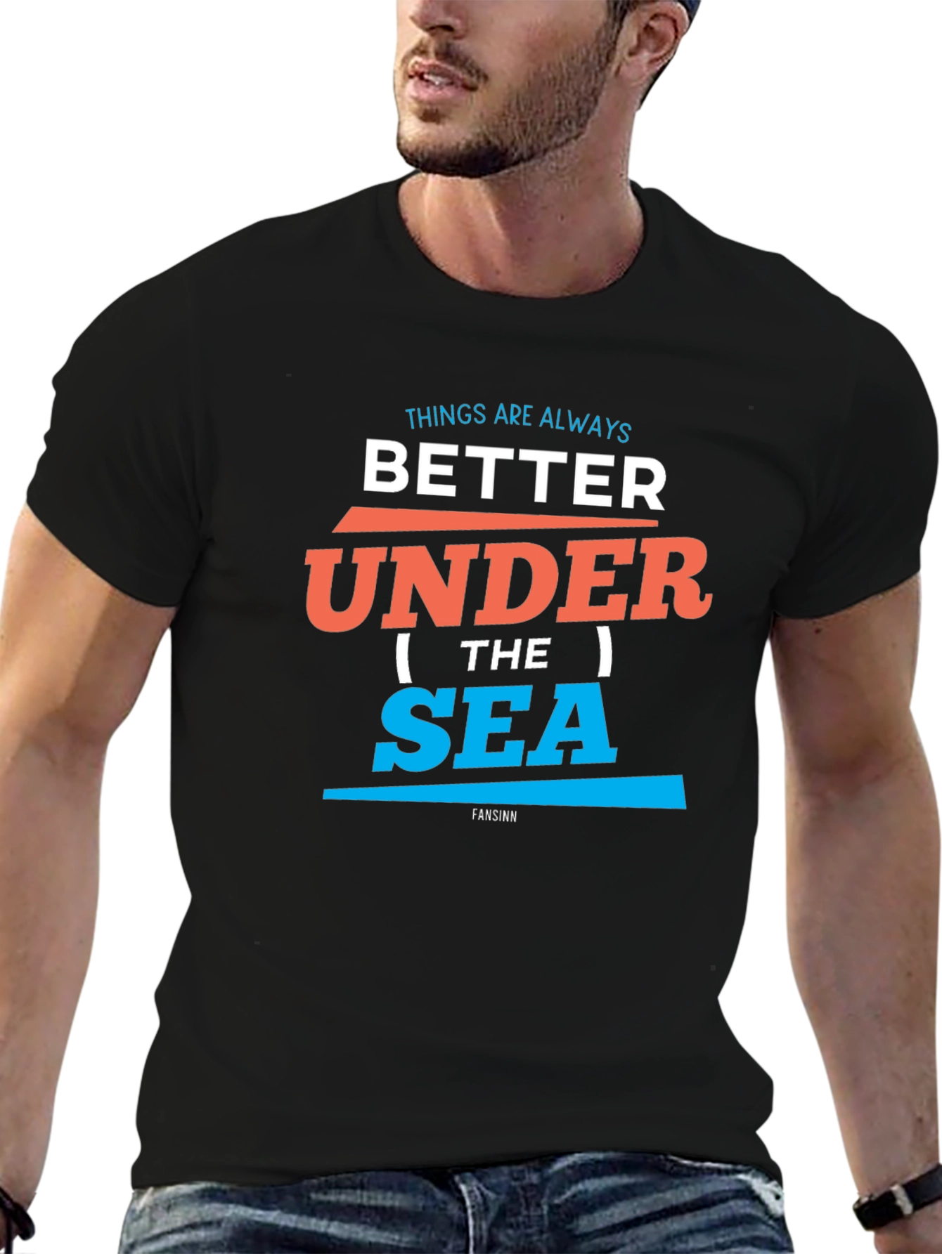 Black Better Under the Sea Graphic Tee - Black Cotton T-Shirt view 6
